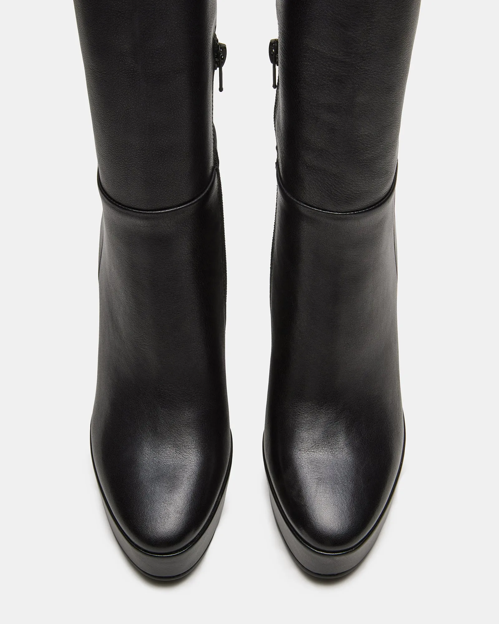 Over The Knee Cowboy Boots AKIRA BLACK LEATHER