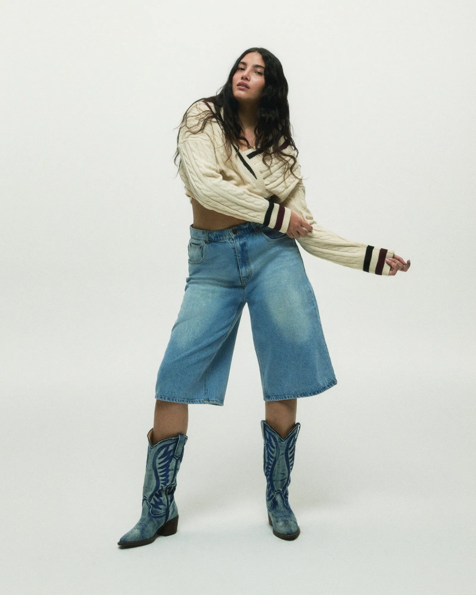 ALBANY DENIM FABRIC Dress Steel Toe Boots