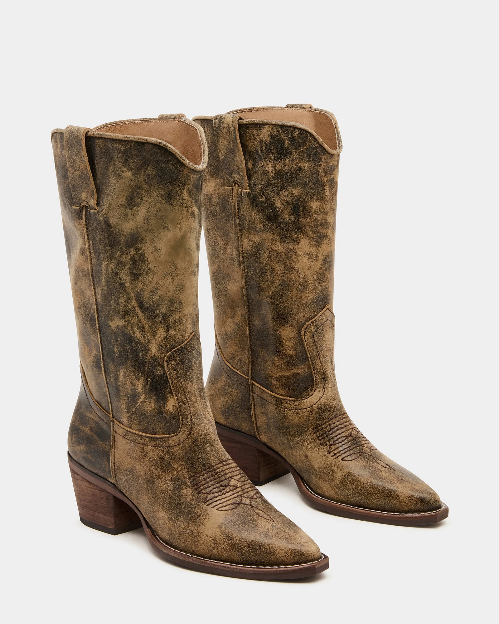 ALBANY BROWN DISTRESSED WIDE CALF Meindle Boots