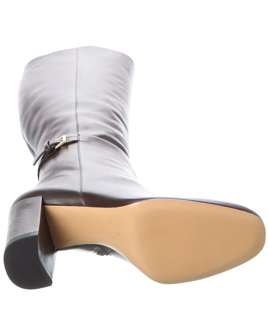 Brown Knee Boots With Heel Alexandre Birman Candance 70 Leather Knee-High Boot