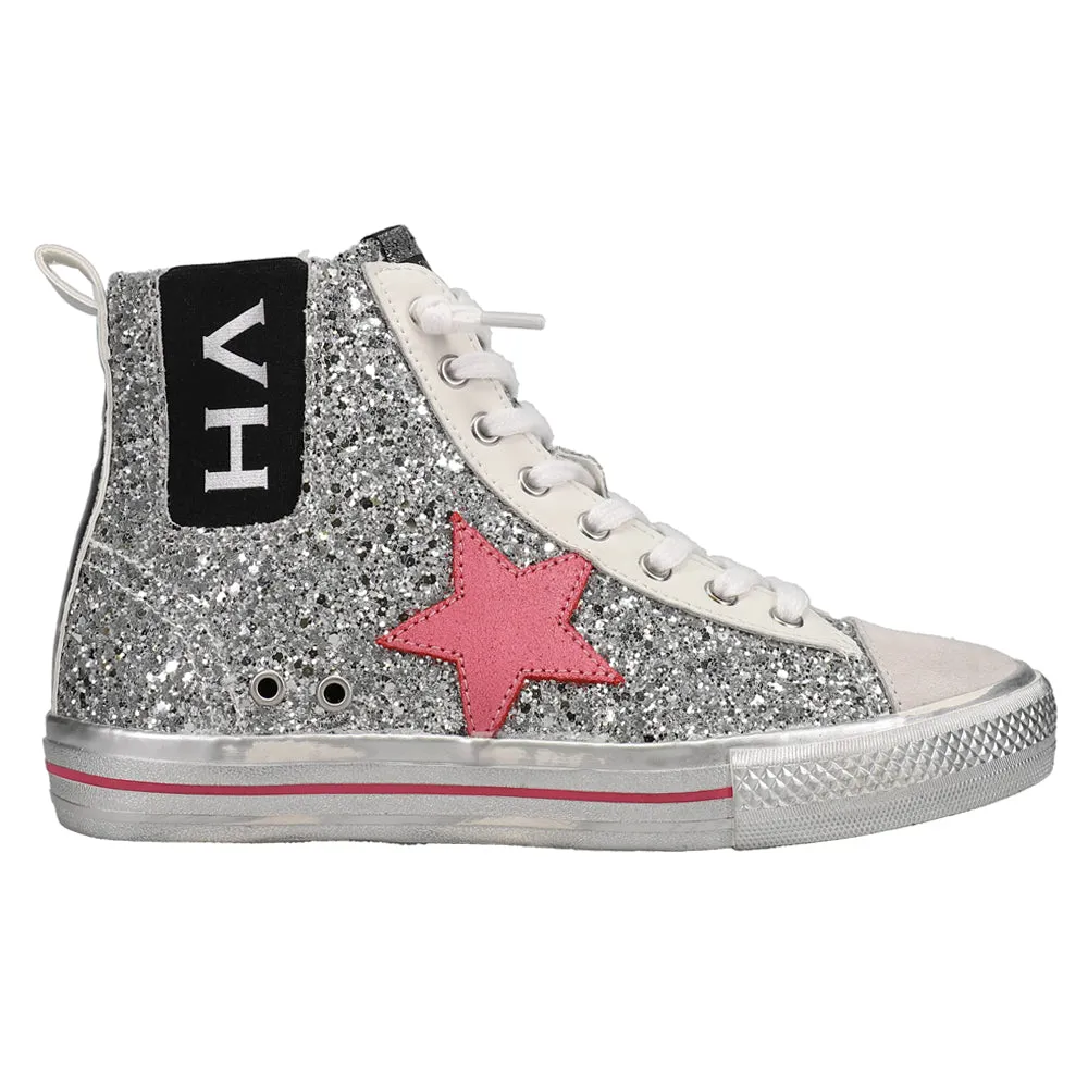 Alive Metallic Glitter High Top Sneakers Winter Work Shoes Business Casual