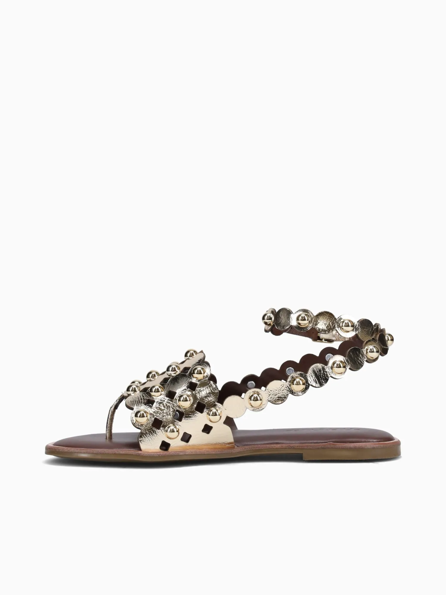 Casual Lightweight Shoes Agnes Gold Crystal Leather