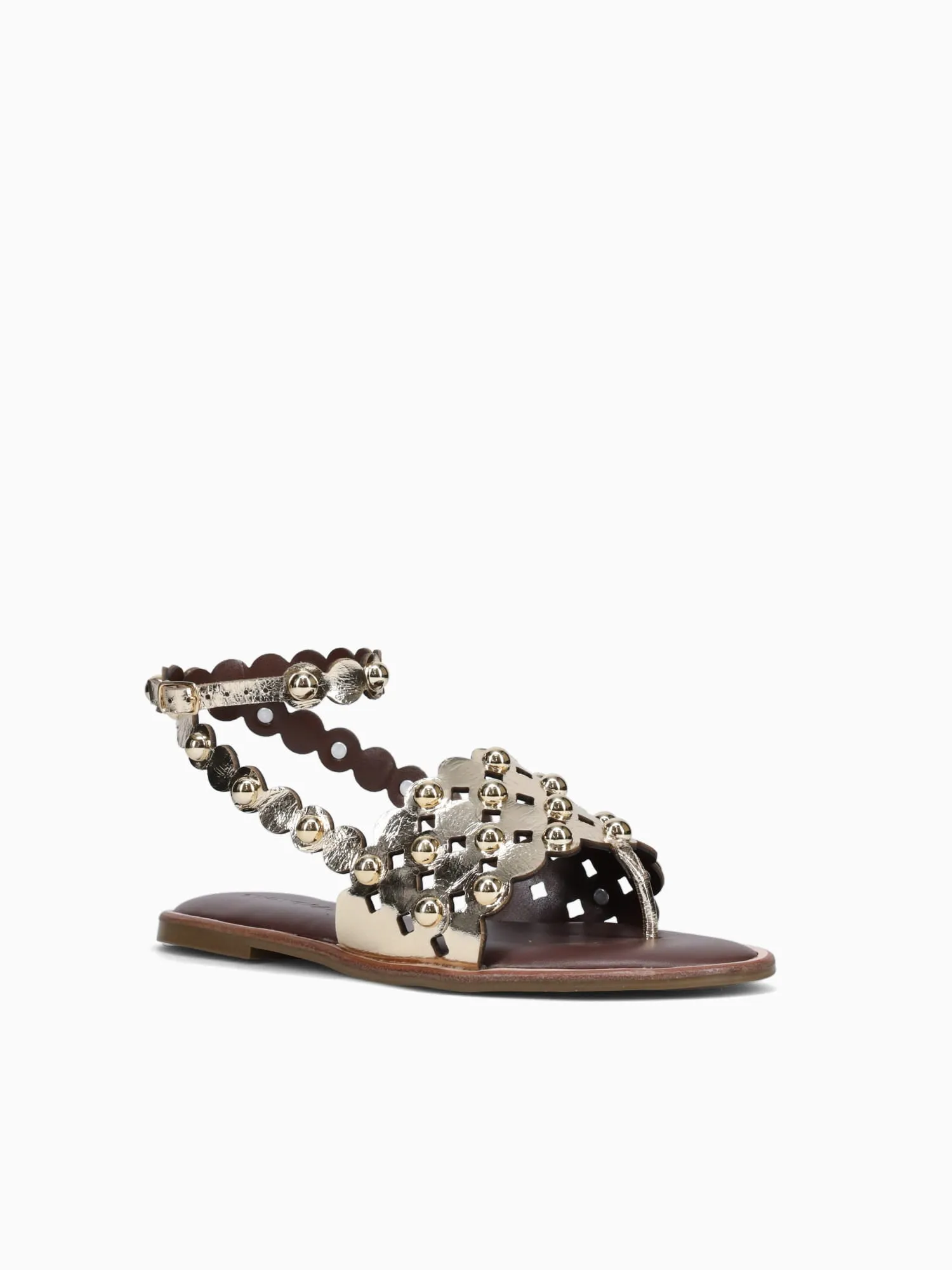 Hamilton Casual Shoes Agnes Gold Crystal Leather