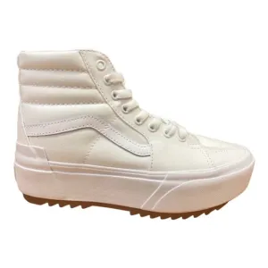 Vans scarpa sneakers da donna con zeppa in tela Sk8-Hi Stacked canvas VN0A4BTWL5R1 bianco Sneakers Store In New York