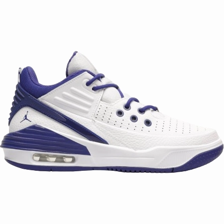 Nike Kid's Jordan Max Aura 5 Shoes - White / Radiant Blue Trendy High Top Sneakers
