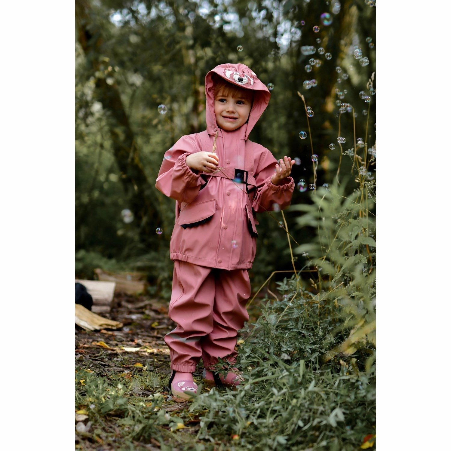 Mikk-Line Ash Rose Red Panda 3D Wellies Mock Toe Boots