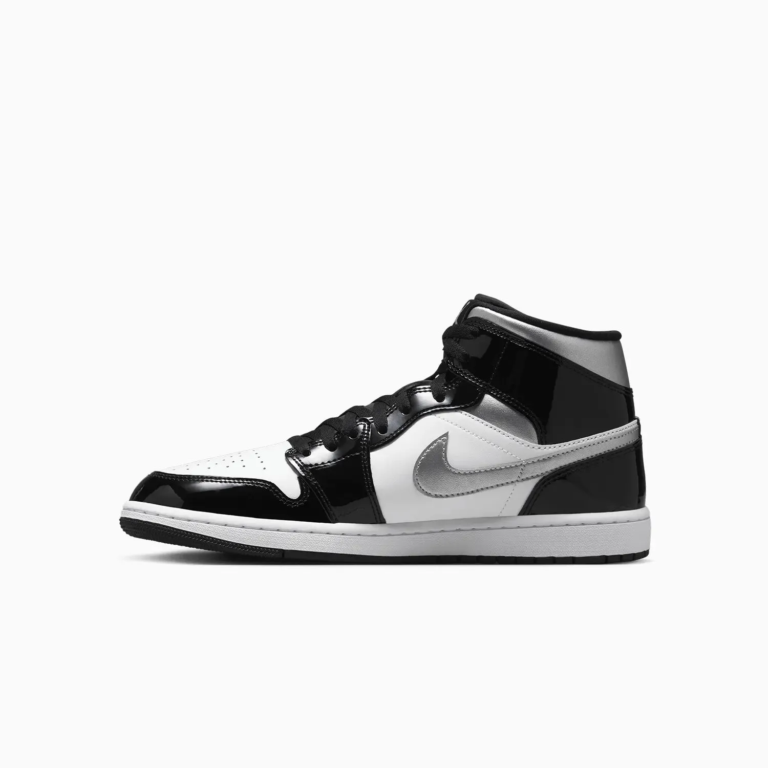 Men's Air Jordan 1 Mid SE "Black Patent" Vegan Leather Sneakers
