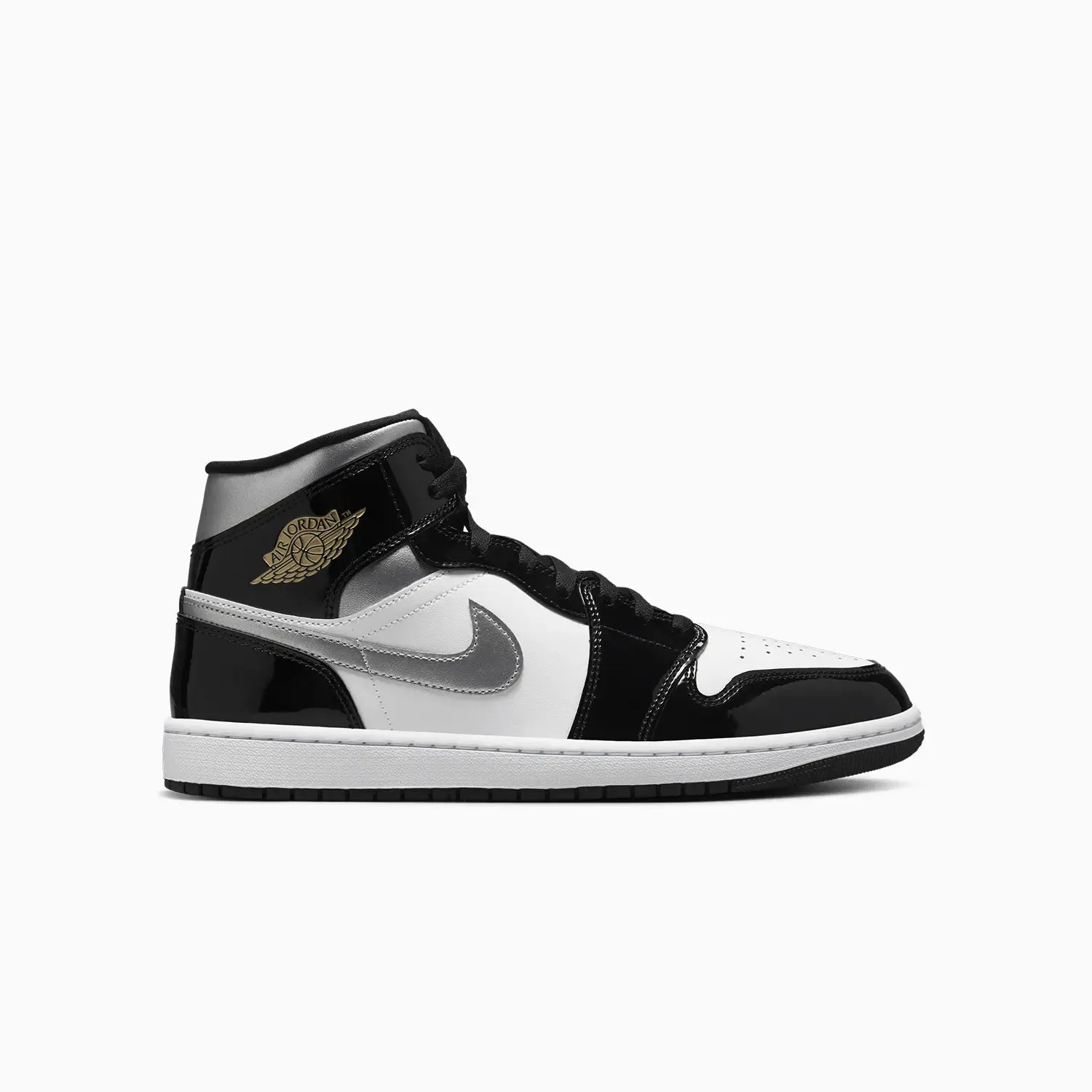 Men's Air Jordan 1 Mid SE "Black Patent" Comfy Sneakers For Walking