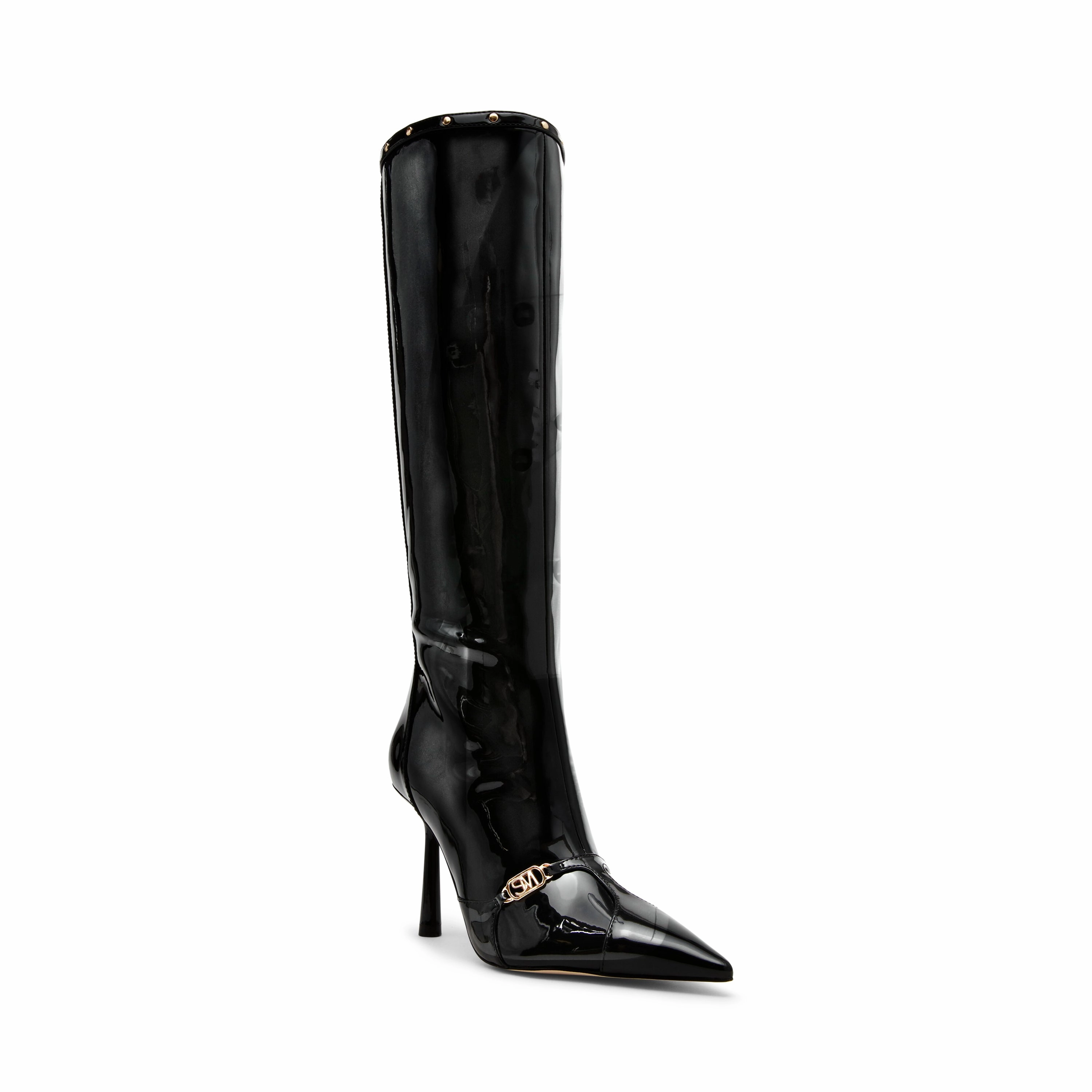 Alters Boot BLK PATENT Pointed Toe Kitten Heel Boots