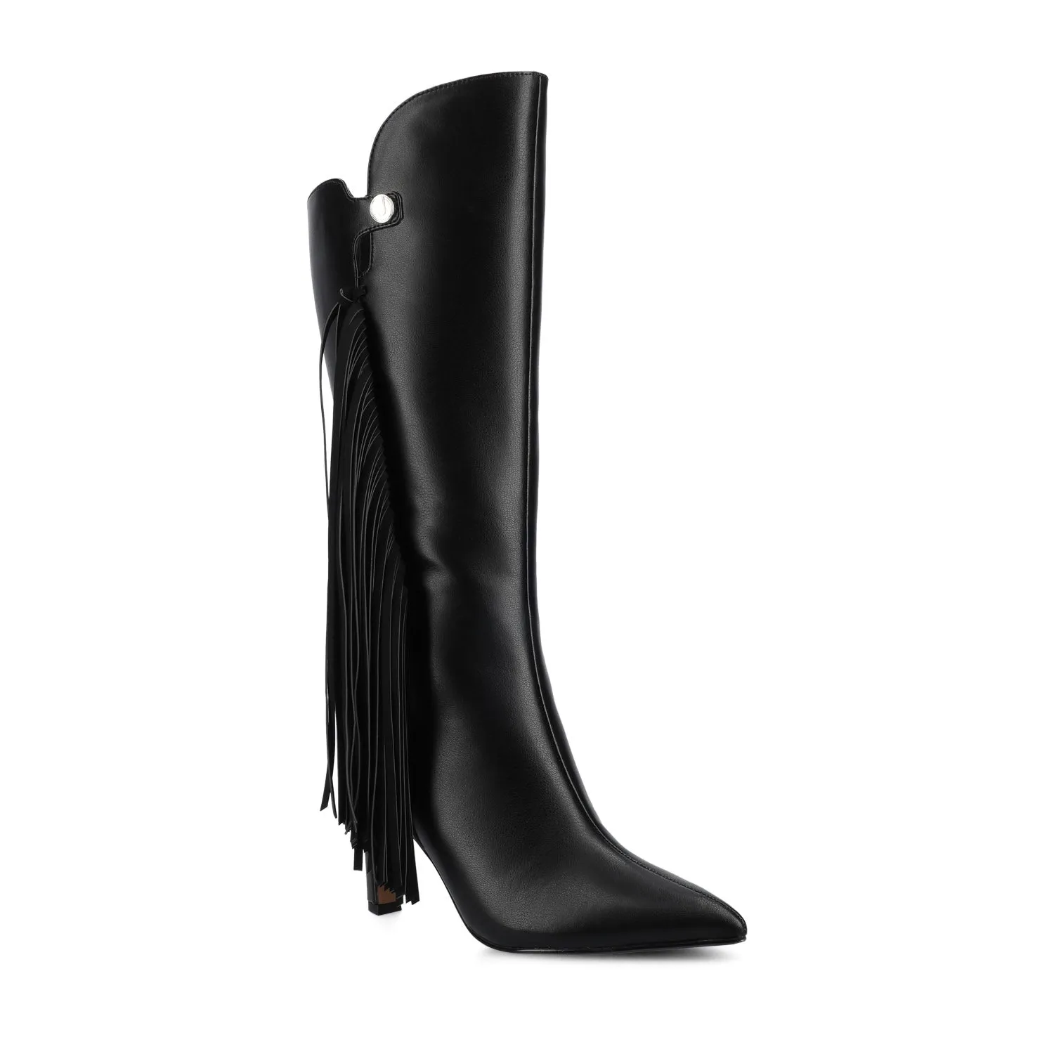 Black Western Boots DOLLY KNEE HIGH TASSEL WESTERN BOOTS
