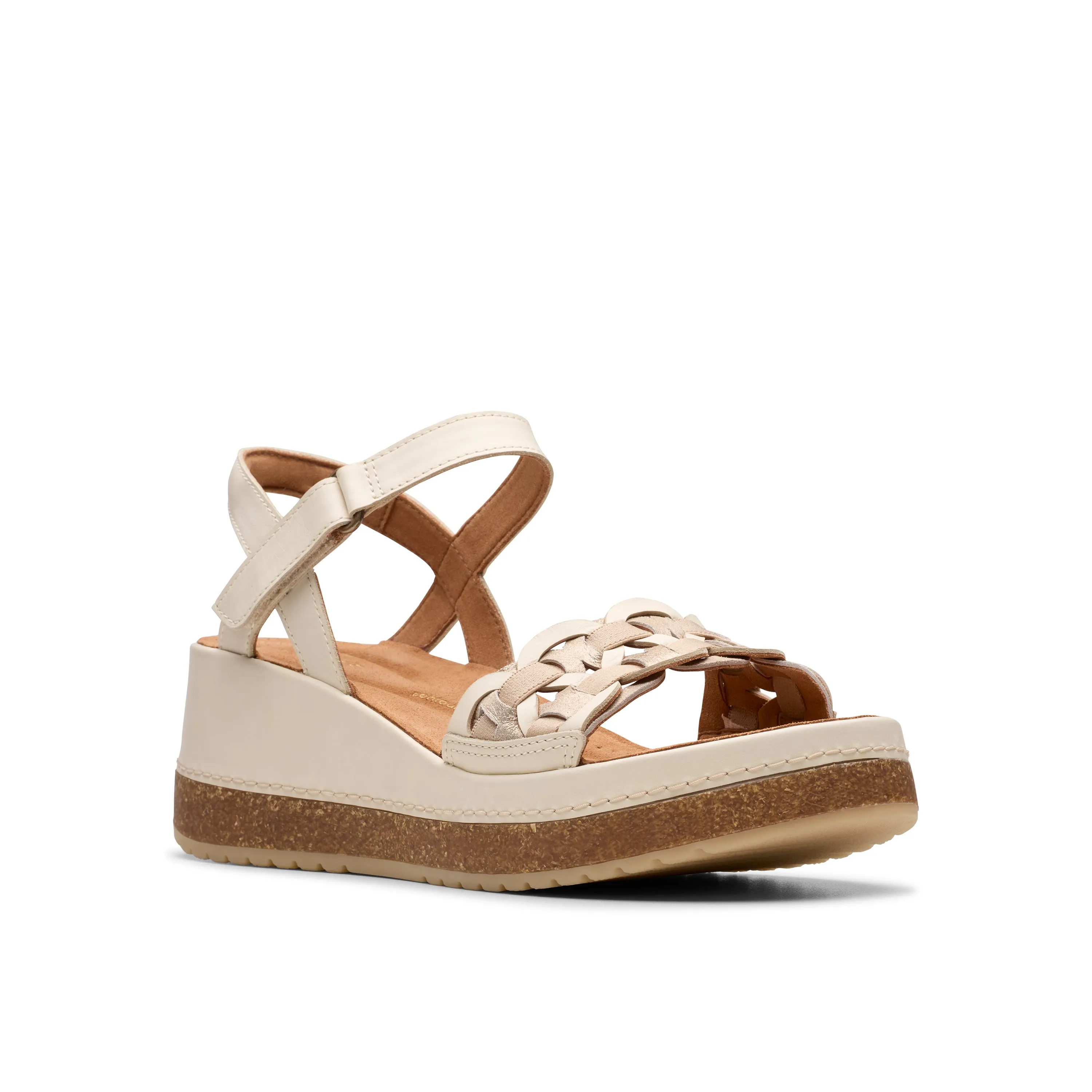 Sandals Church Menifee Clarks Women's Kassanda Bar Wedge Sandal - Creme Multi