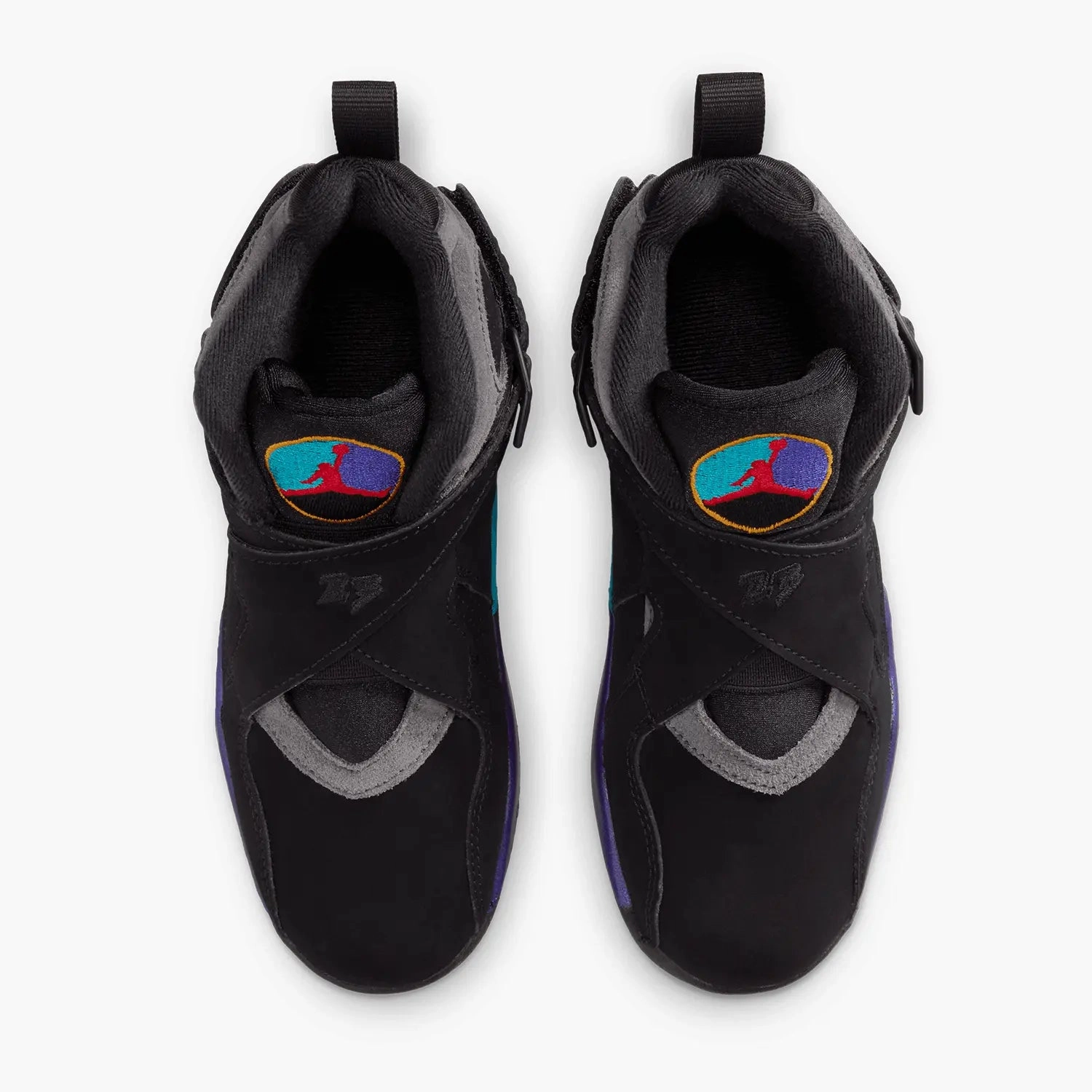 Kid's Air Jordan 8 Retro "Aqua " Pre School White Leather Sneakers