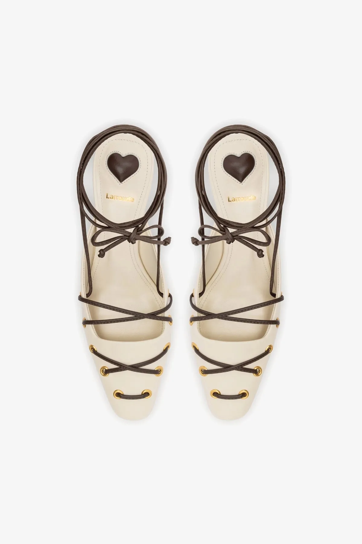 Amal Lace Up Pump In Ivory Leather Slip-on Business Casual Shoes