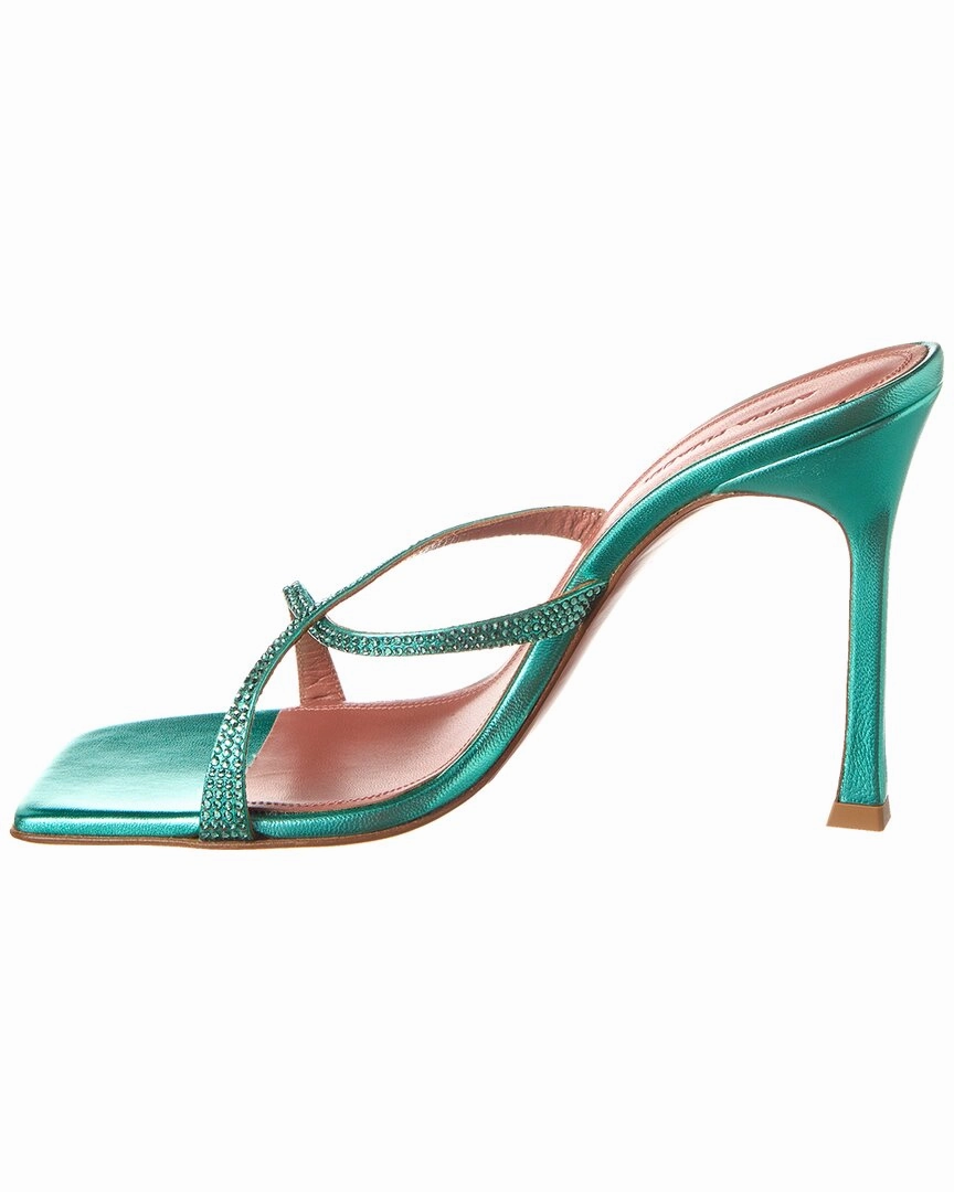 Slingback High Heel Sandals AMINA MUADDI Adriana Crystal 105 Leather Sandal