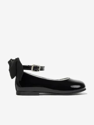 Andanines Girls Patent Leather Bow Shoes in Black Fall Winter 2024 Shoe Trends Casual