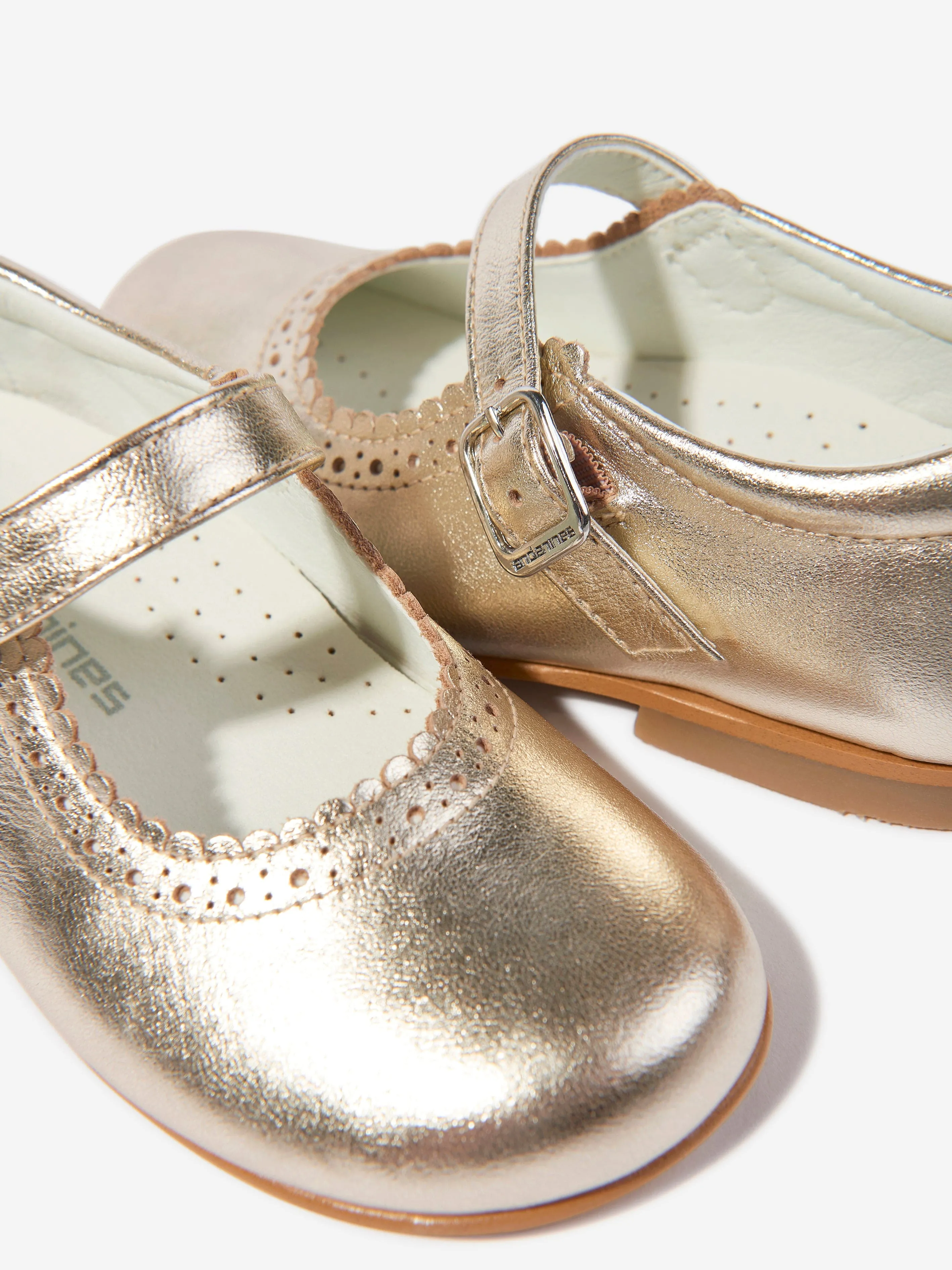 Andanines Girls Scalloped Edge Mary Jane Shoes in Gold Air Max Flyknit Racer Casual Shoes