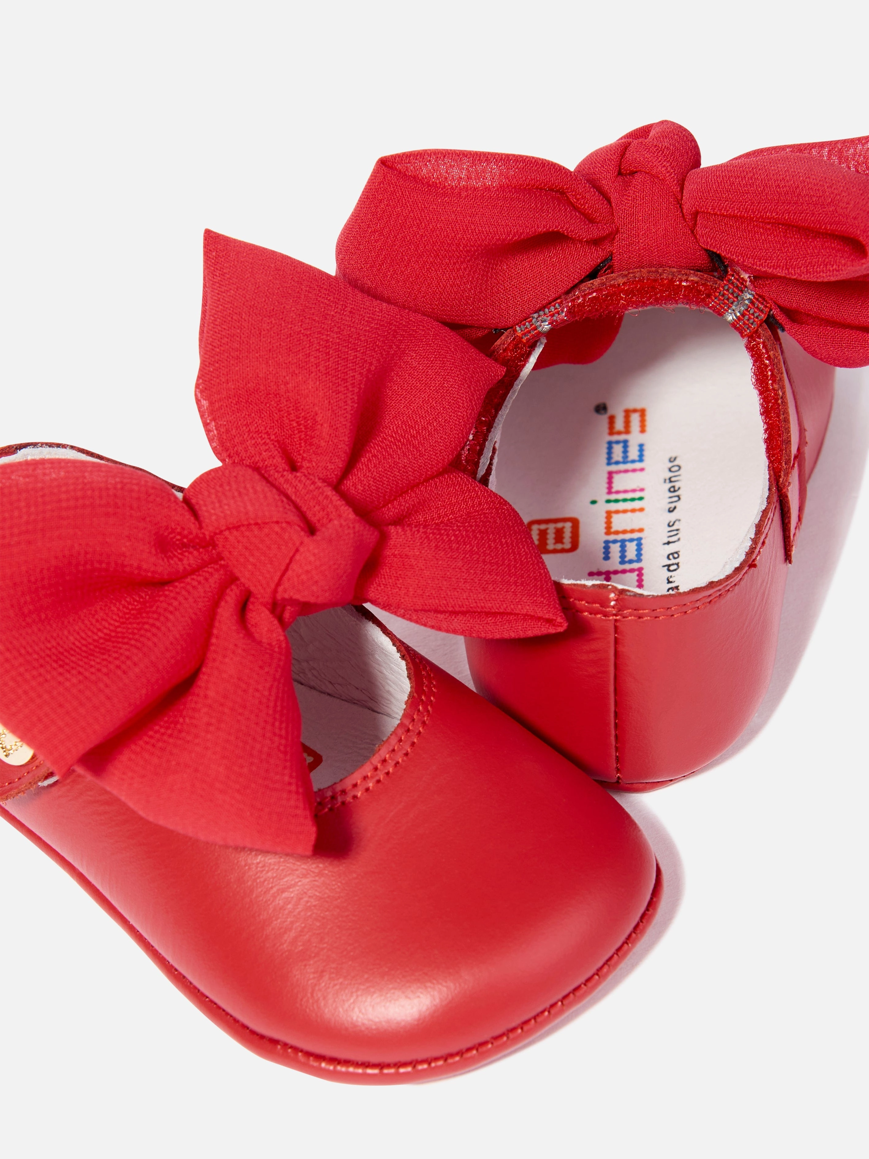 Good Casual Shoes For Flat Feet Andanines Baby Girls Leather Bow Shoes in Red