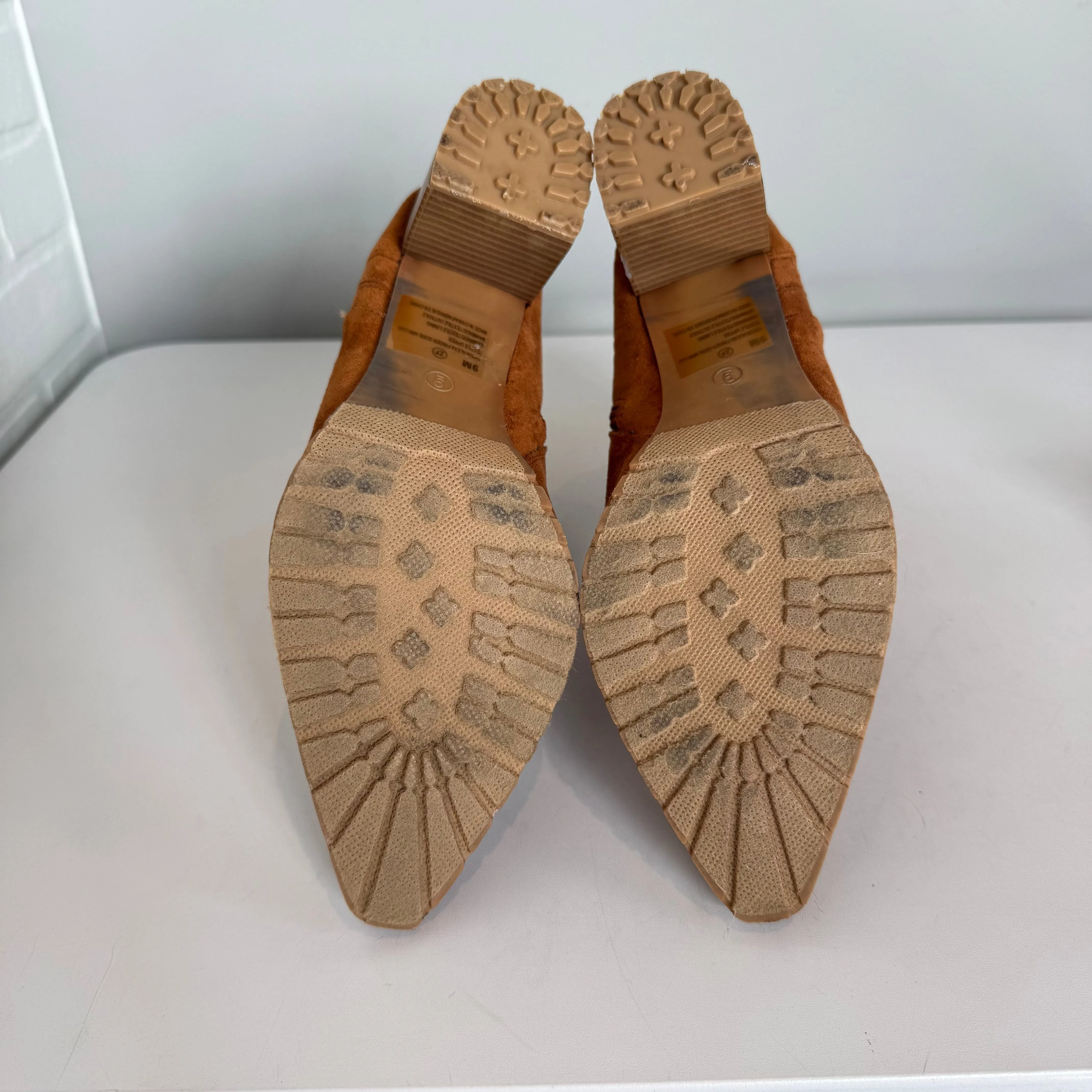 Boots Ankle Heels By Maurices In Brown, Size: 9 Knee High Pointed Toe Boots