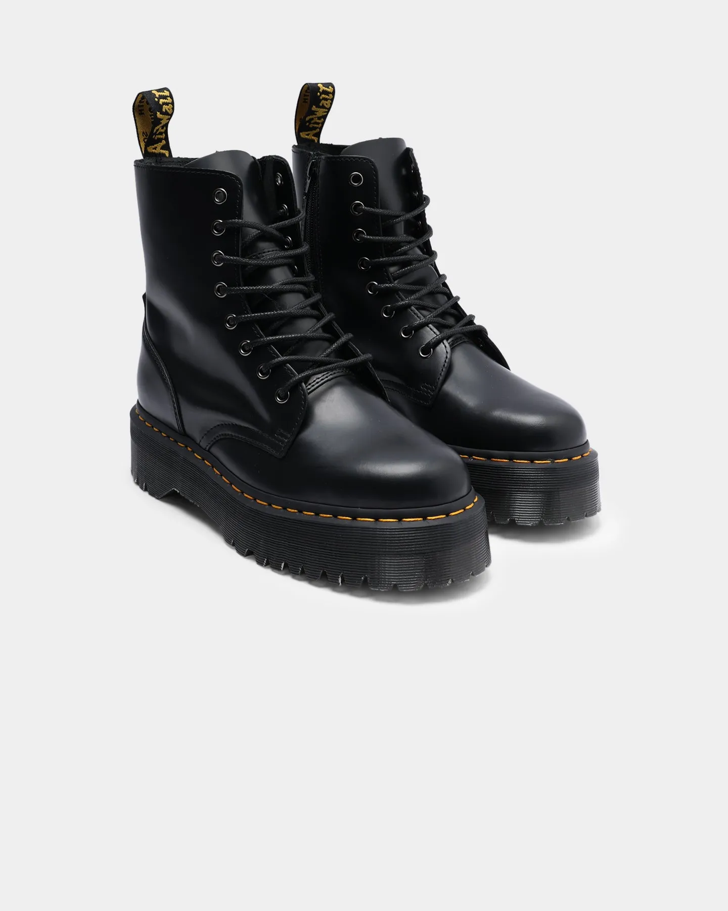 Open Toe Boots Dr. Martens Jadon 8 Eye Polish Smooth Black