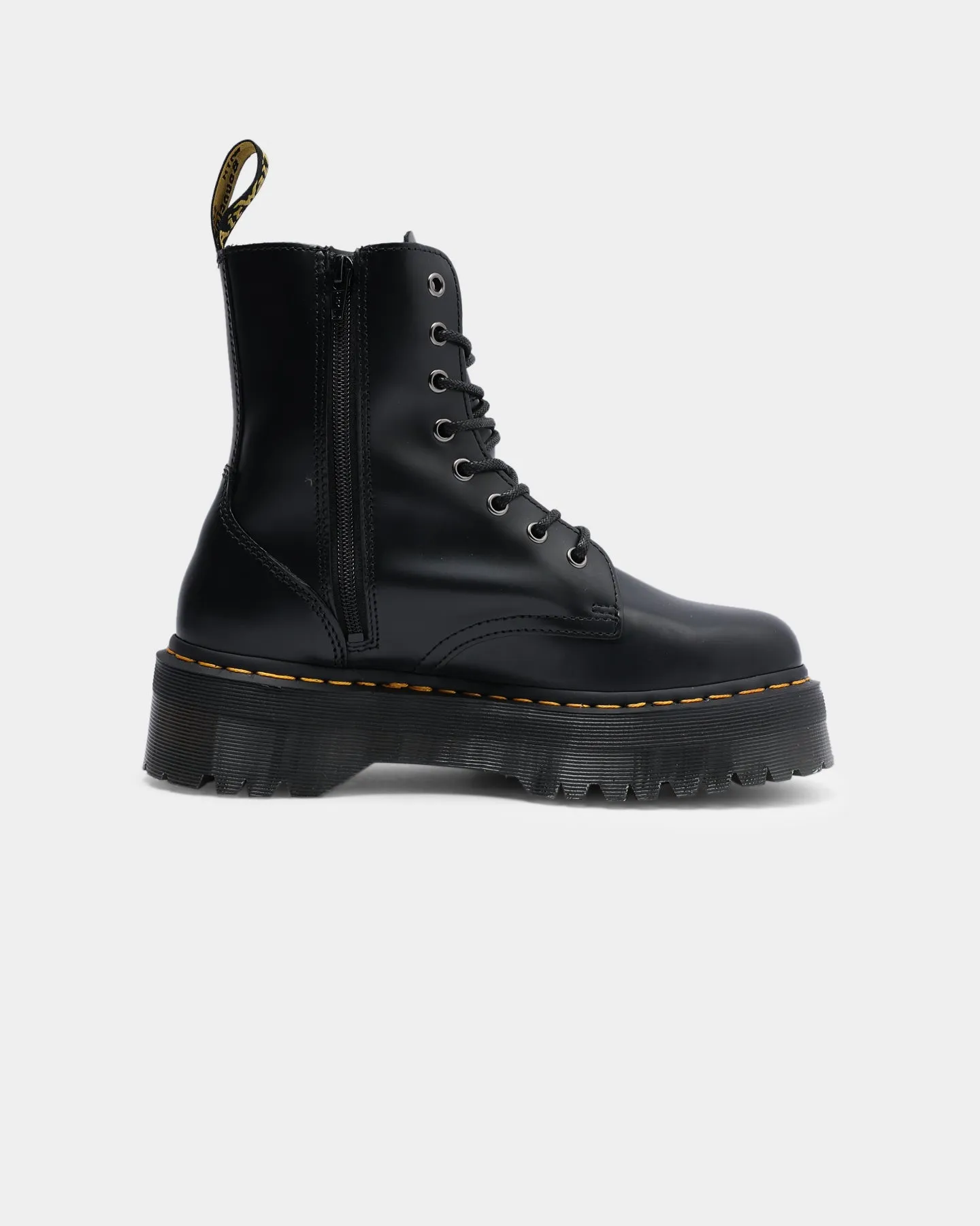 Dr. Martens Jadon 8 Eye Polish Smooth Black Hiker Boots