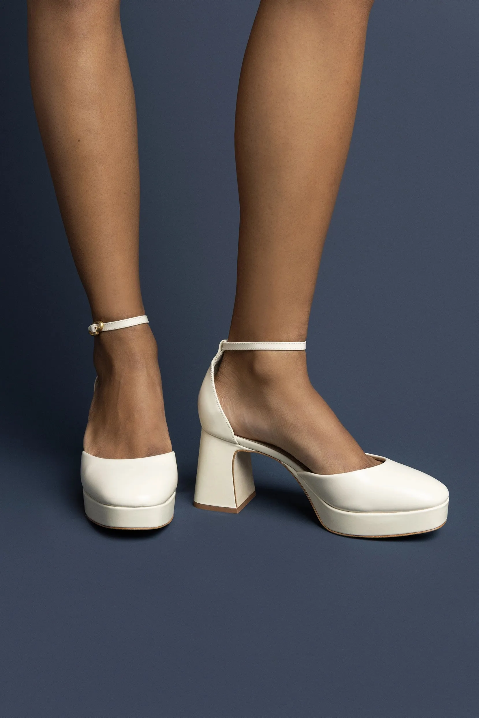 Ari Verona Low Pump In Ivory Box Leather Best Casual Wide Shoes