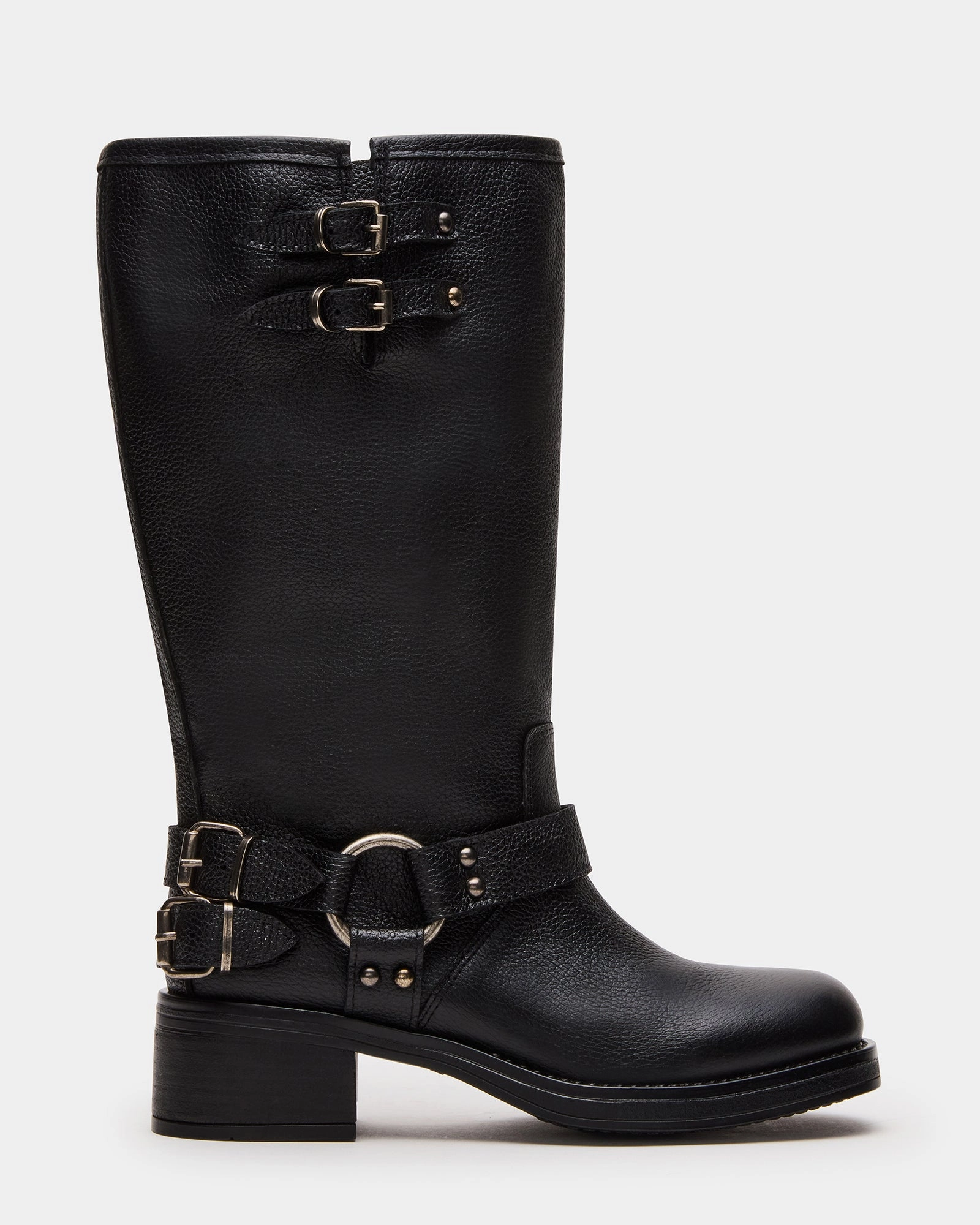 ASTOR BLACK LEATHER WIDE CALF Dusty Boots