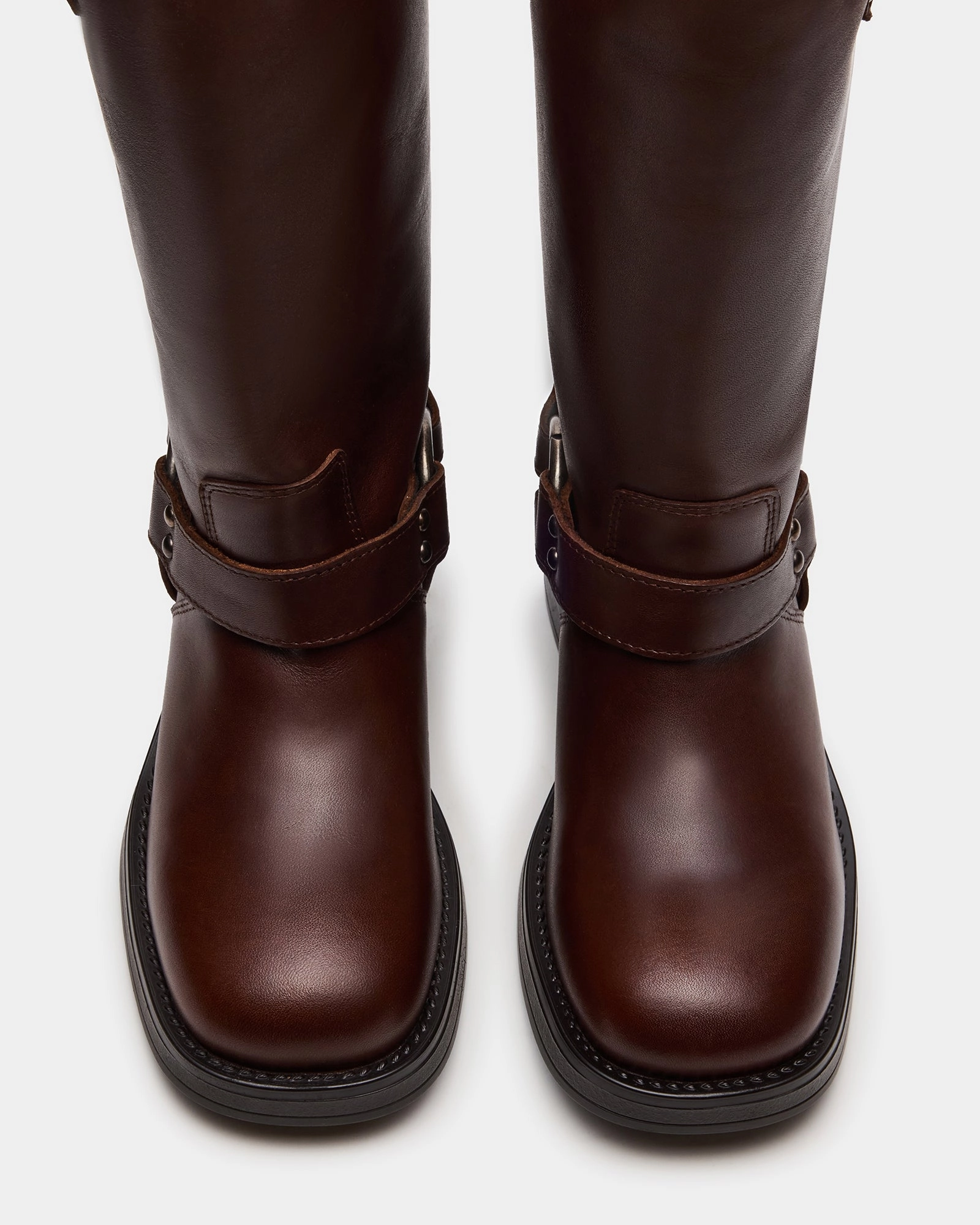 ASTOR BROWN LEATHER WIDE CALF Platform Boots