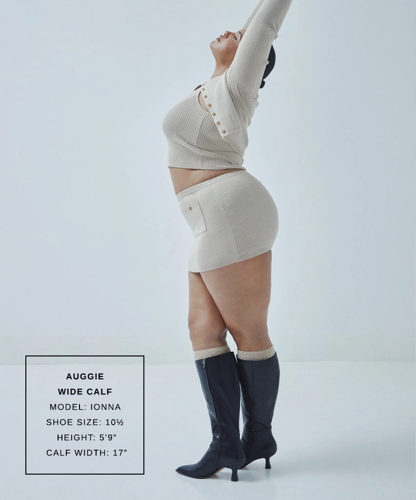 AUGGIE WIDE CALF BOOTS BLACK LEATHER