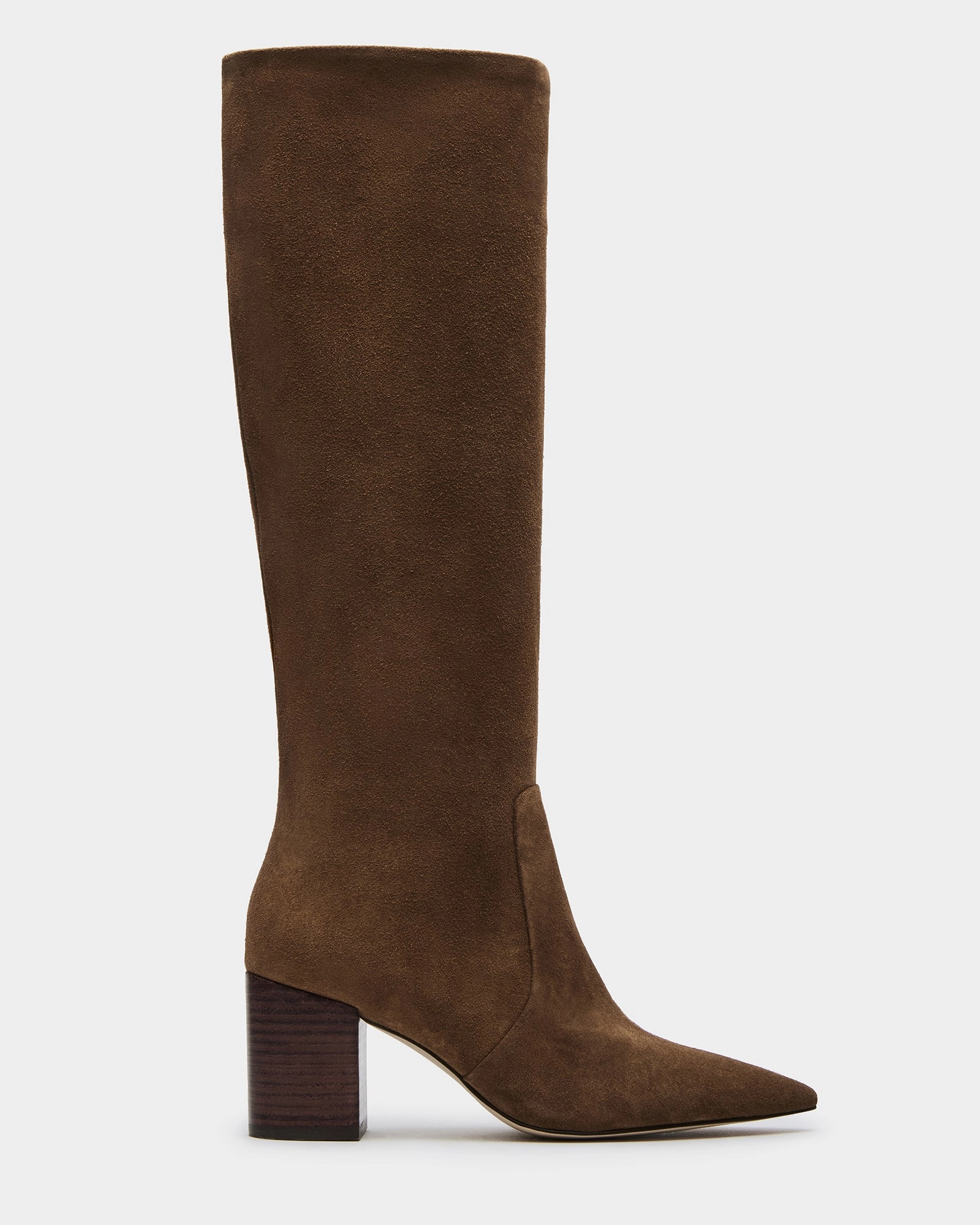 SKYLINE CHESTNUT SUEDE Knee Boots With Skirt