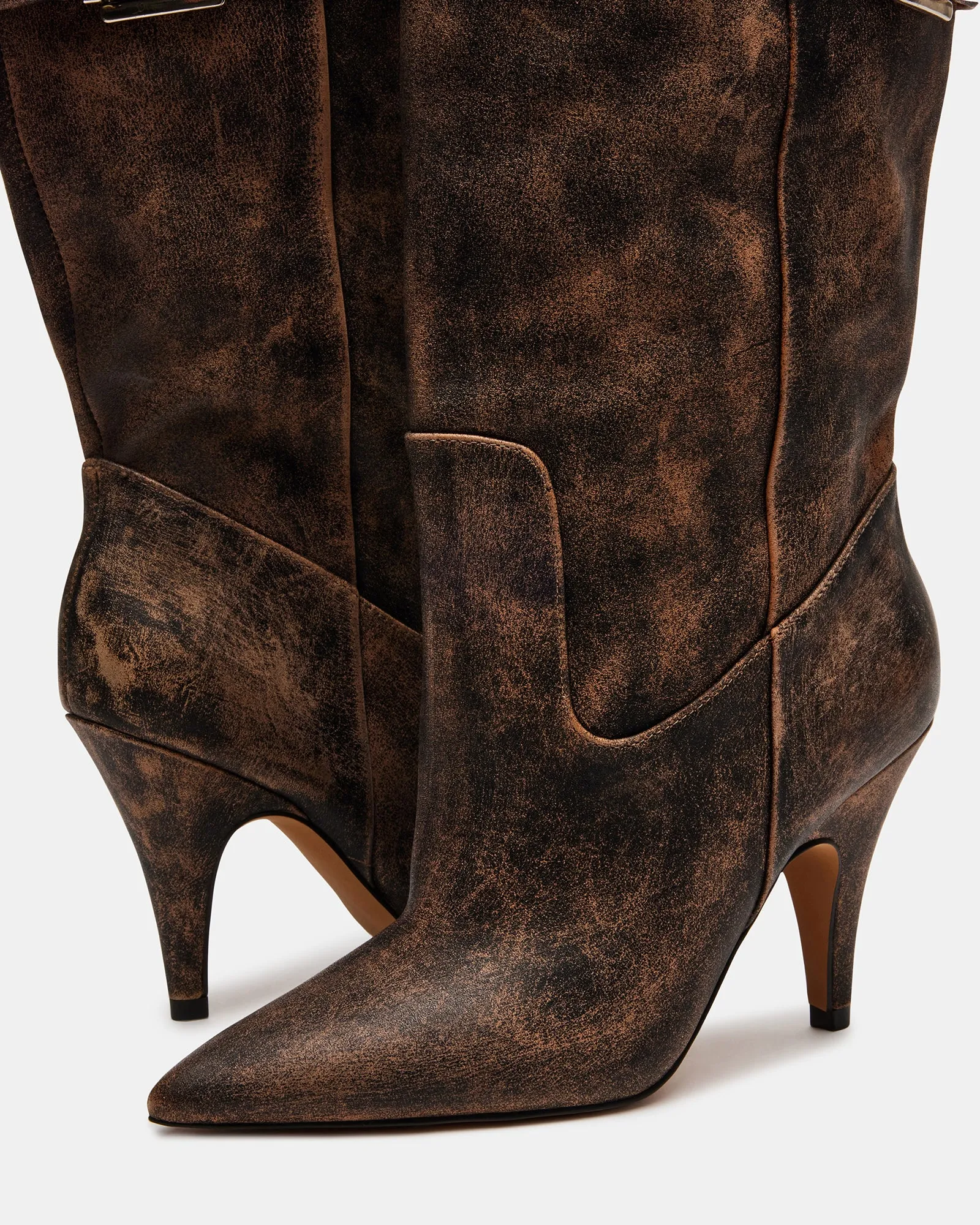 BADDIE BROWN DISTRESSED Waterproof Pull On Work Boots