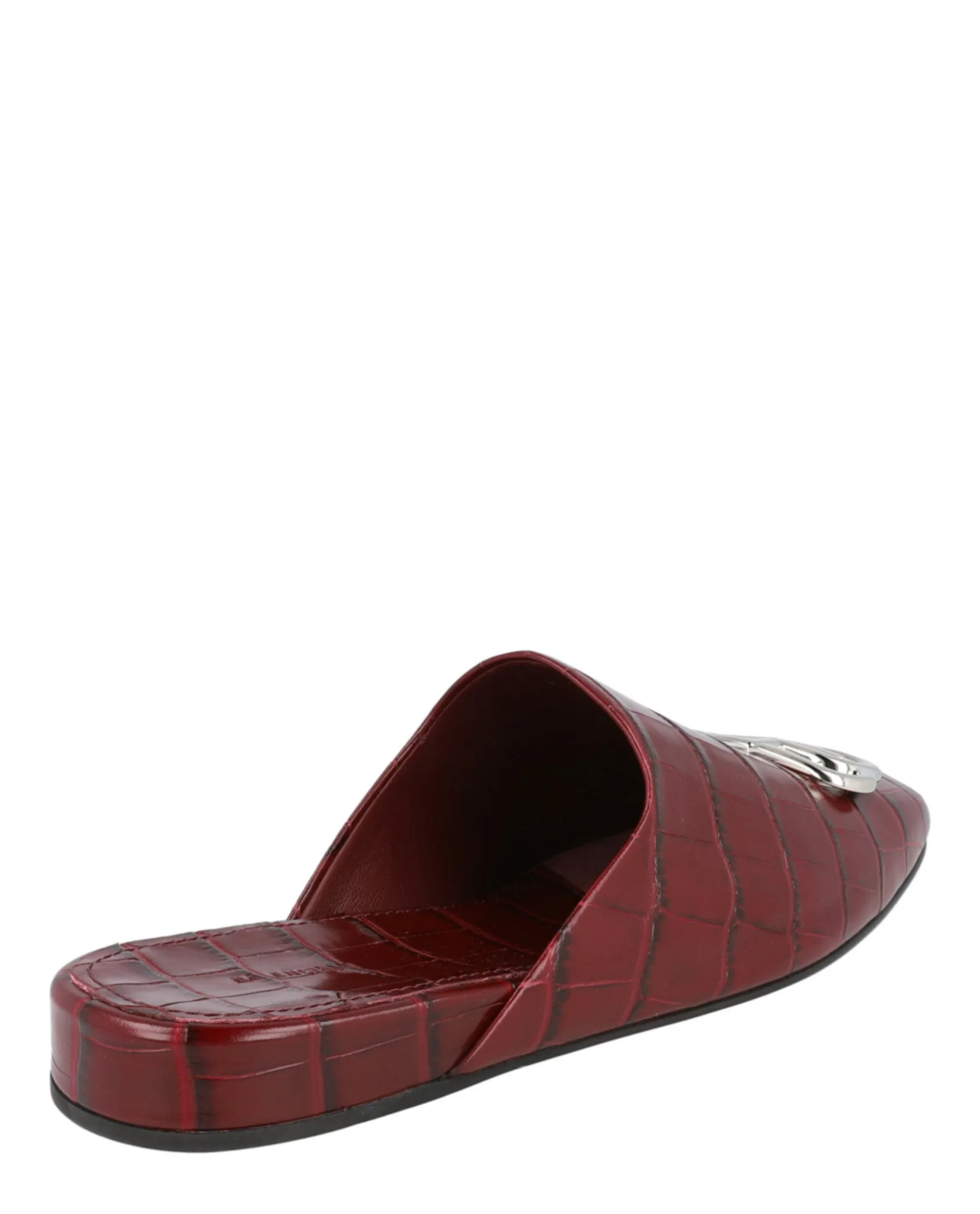Balenciaga Croc Embossed Leather Cosy BB Mule Womens 601218W-A9D6-6081 Casual Shoes No Socks