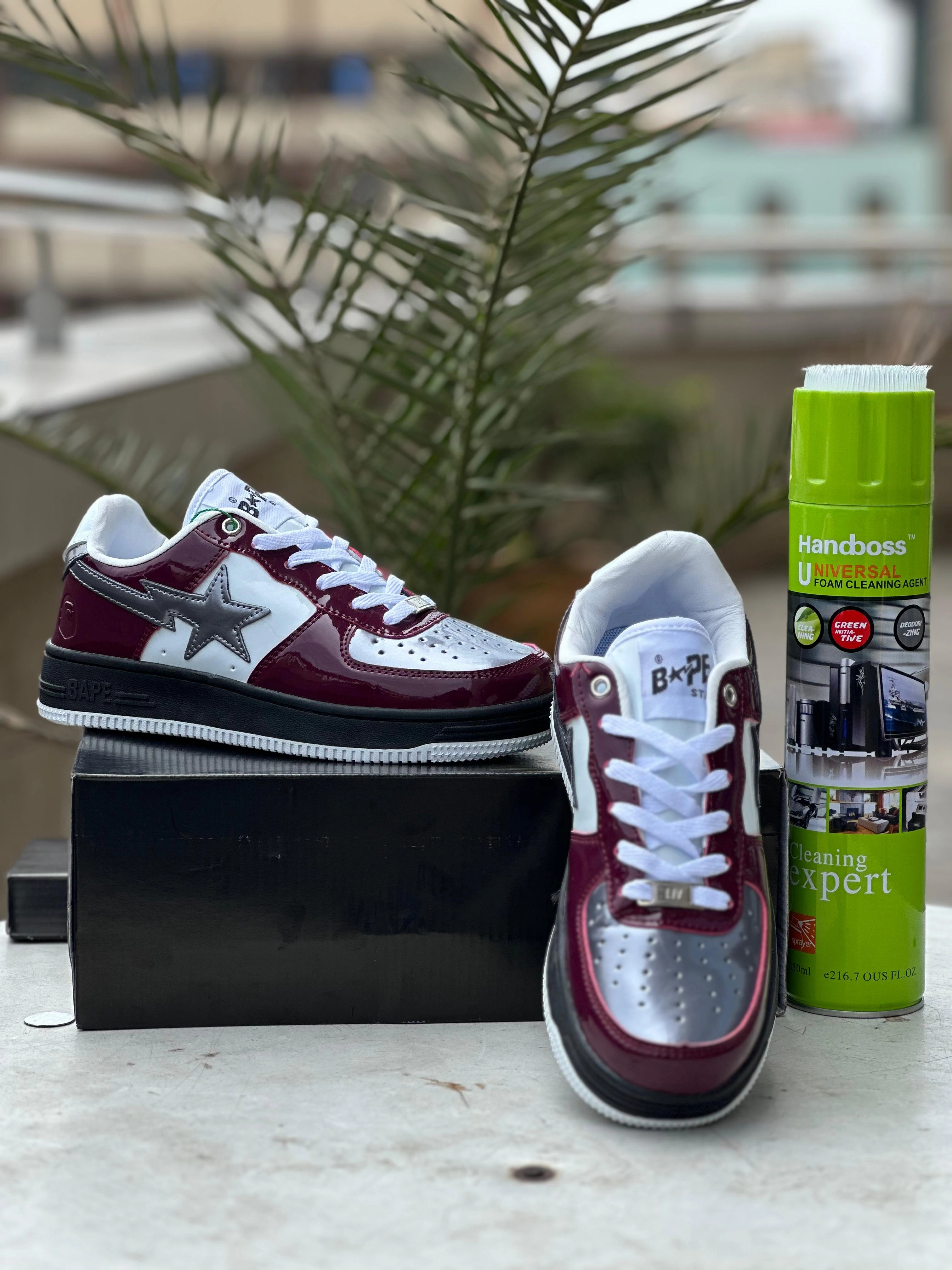 Bapesta Low  Maroon/White Walk Sneakers