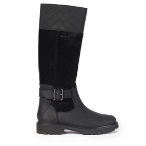 Dog Paw Boots Barbour Womens Fareham Knee-High Boots Black