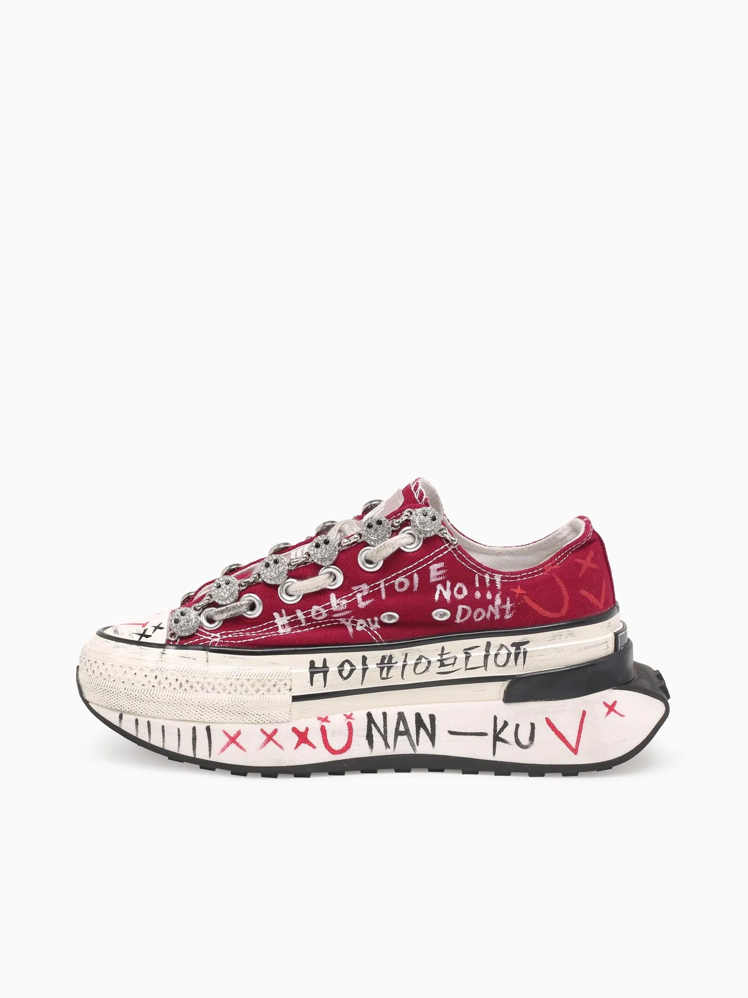 Low Top Casual Shoes Bc03 Red Canvas