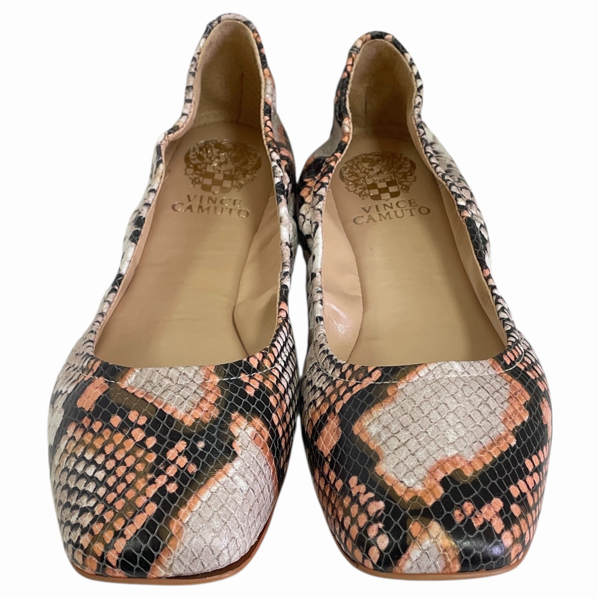 SHOES FLATS by VINCE CAMUTO In SNAKESKIN PRINT, Size: 10 Flat Shoes Size 5