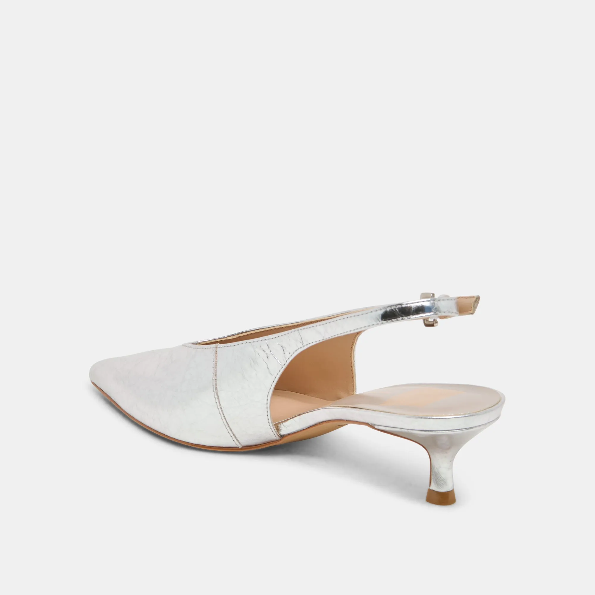 High Heel Thong Shoes ALENNA HEELS SILVER DISTRESSED LEATHER