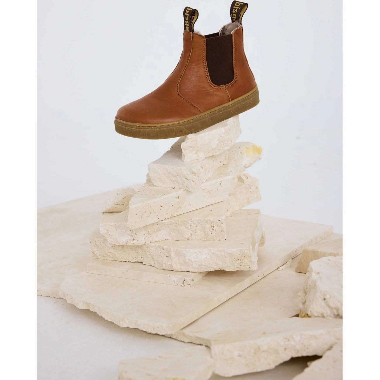 Tall Leather Boots Bisgaard Cognac Barefoot Ene Lamb