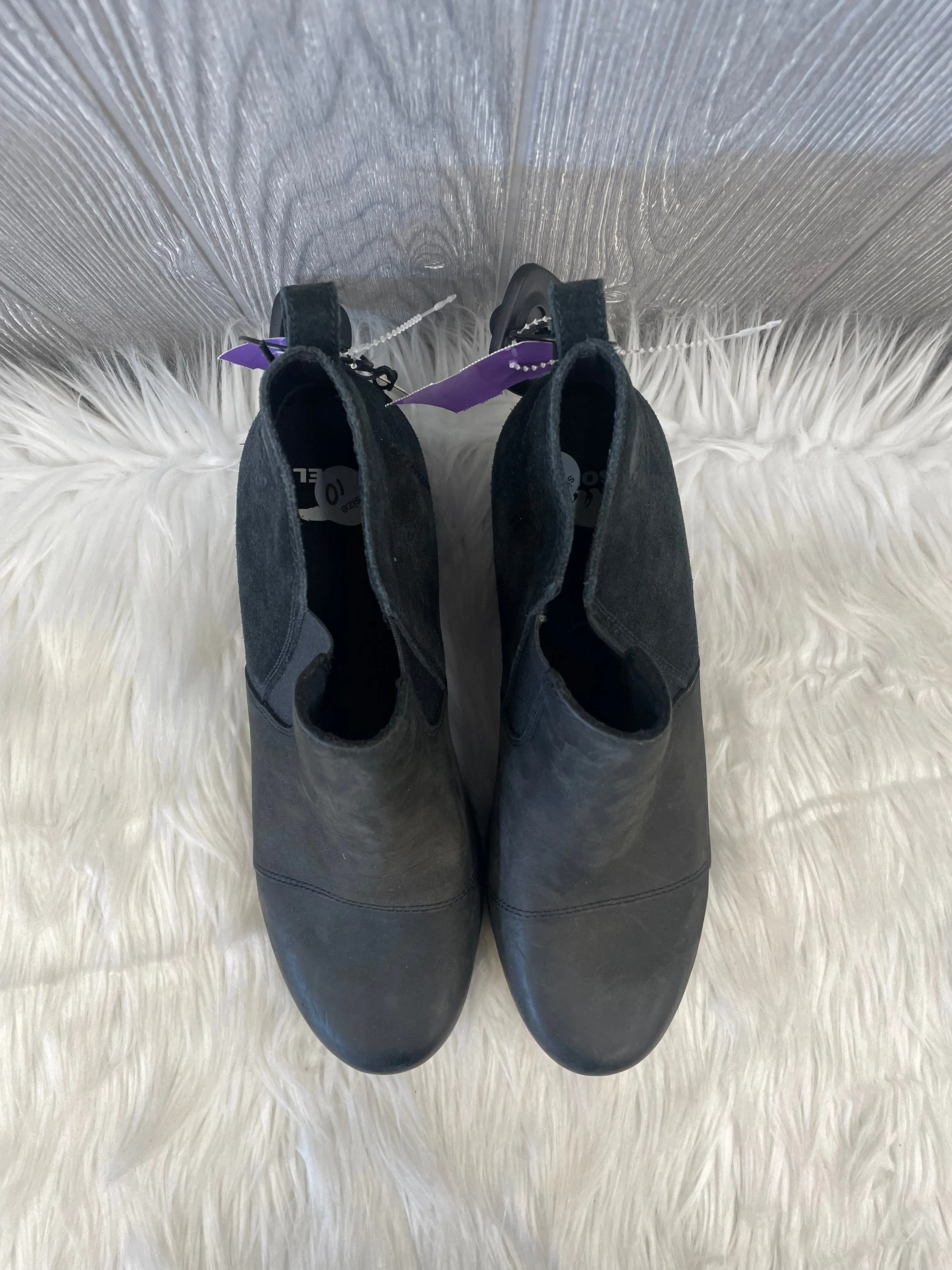 Over The Knee High Boots Outfits Black Boots Ankle Heels Sorel, Size 10