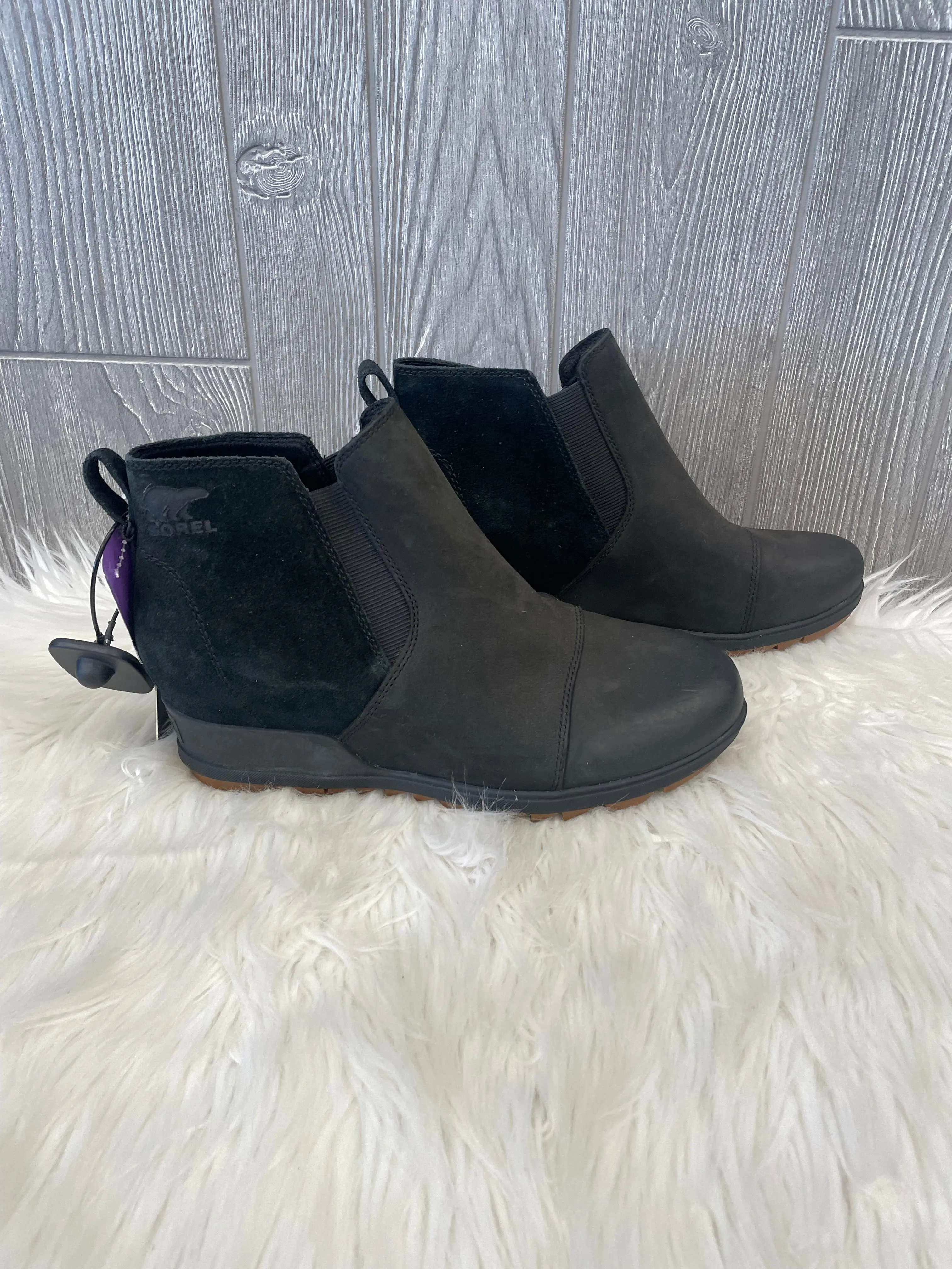 Water Boots Black Boots Ankle Heels Sorel, Size 10