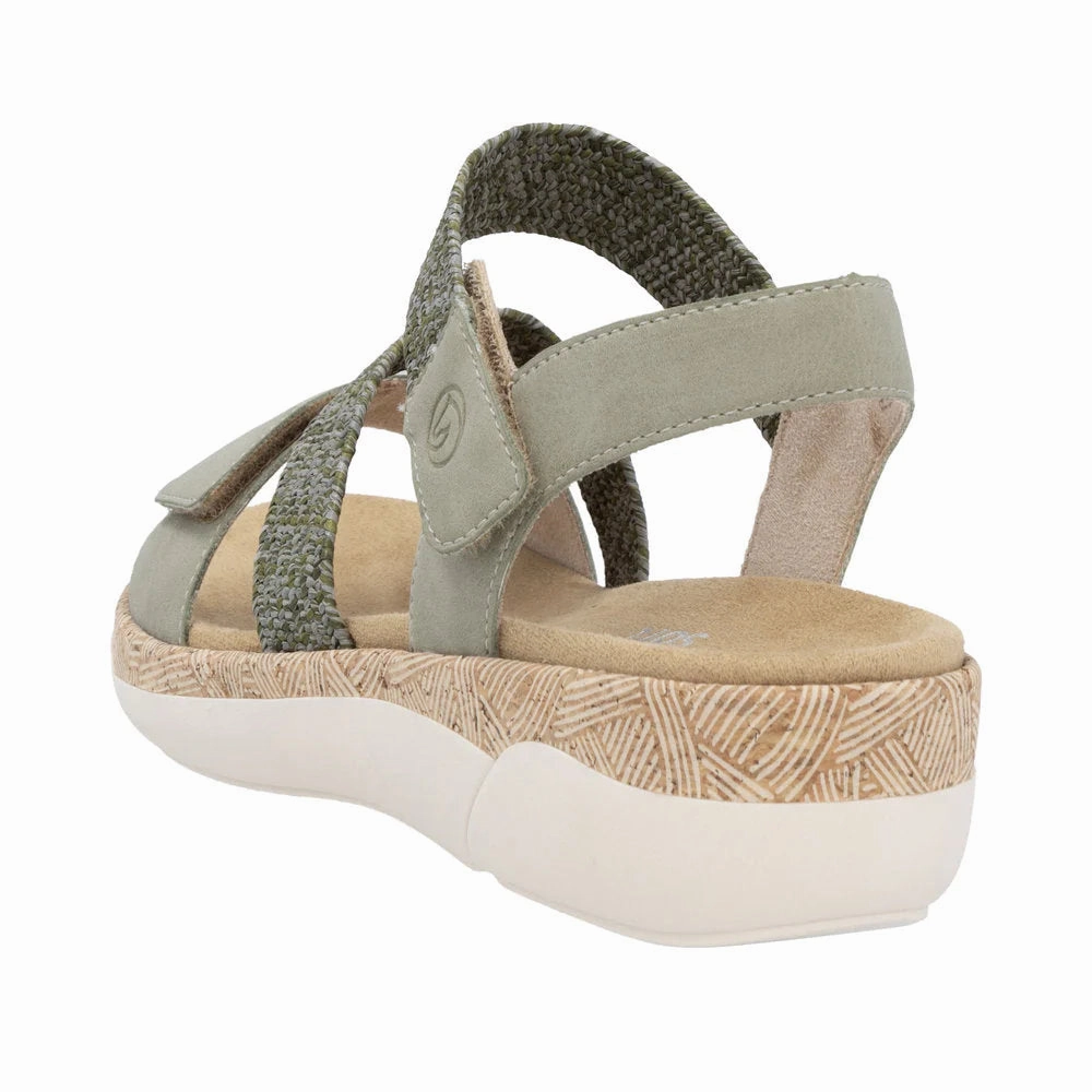 Remonte by Rieker Women's Jocelyn Sandals - Salbei/Olive Closed Toe Leather Sandals
