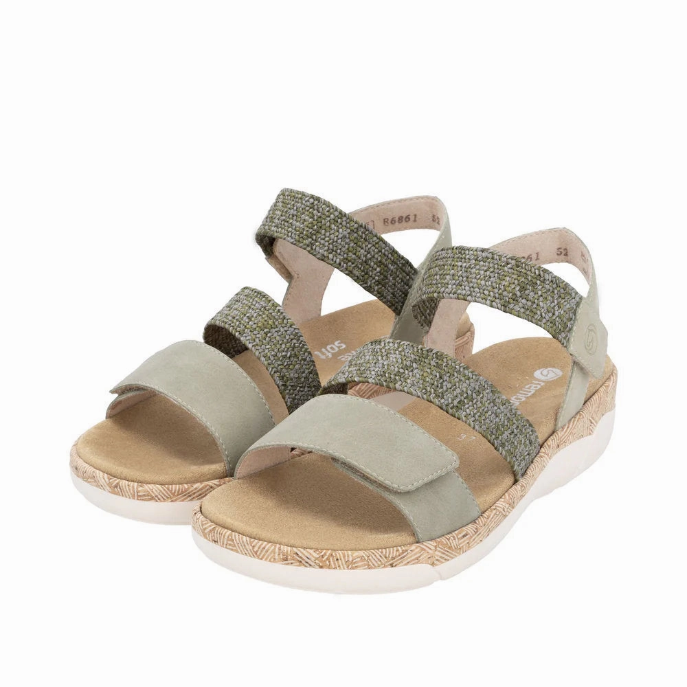 Remonte by Rieker Women's Jocelyn Sandals - Salbei/Olive Comfortable Sandals For Walking