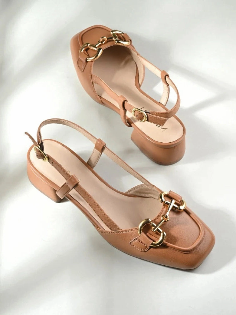 Wearing High Heels While Pregnant Miorah Leather Sling Back Heels