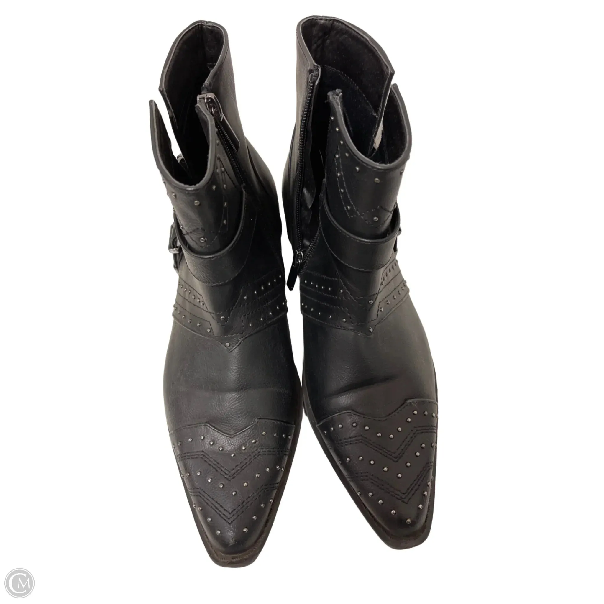 Allen Boots Austin Boots Ankle Flats By Avenue In Black, Size: 8