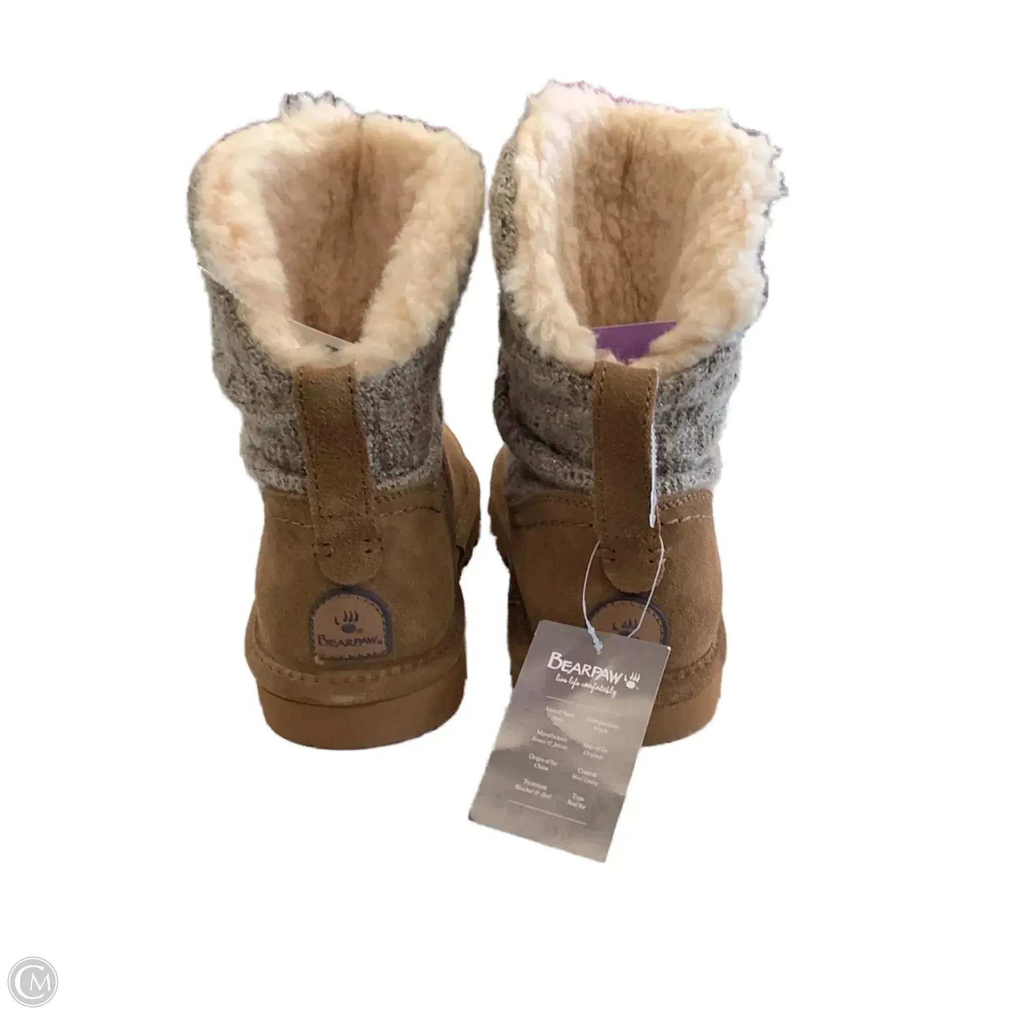 Insulated Work Boots For Winter Boots Ankle Flats By Bearpaw In Brown, Size: 11