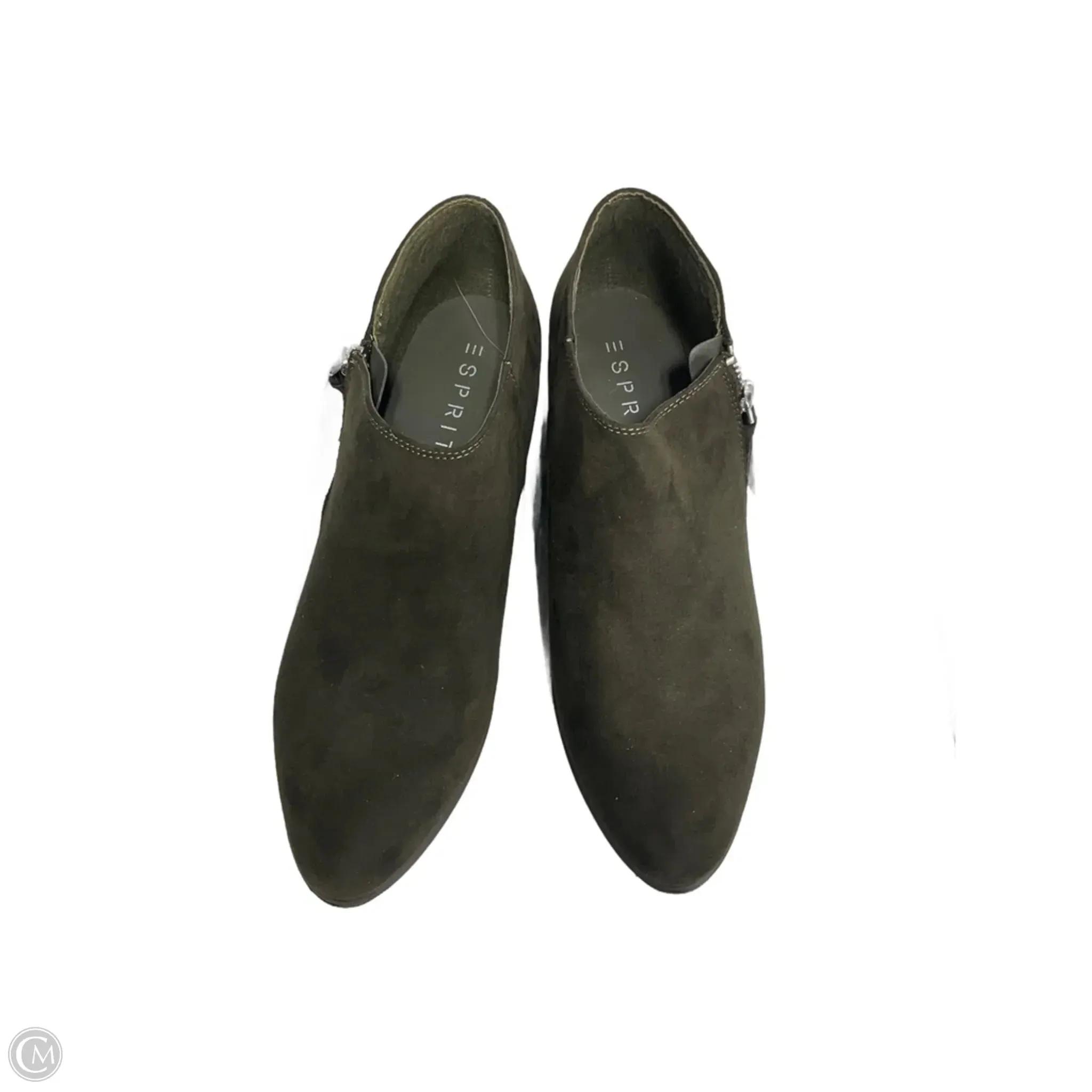 Suede Boots Ankle Boots Ankle Flats By Esprit In Green, Size: 8
