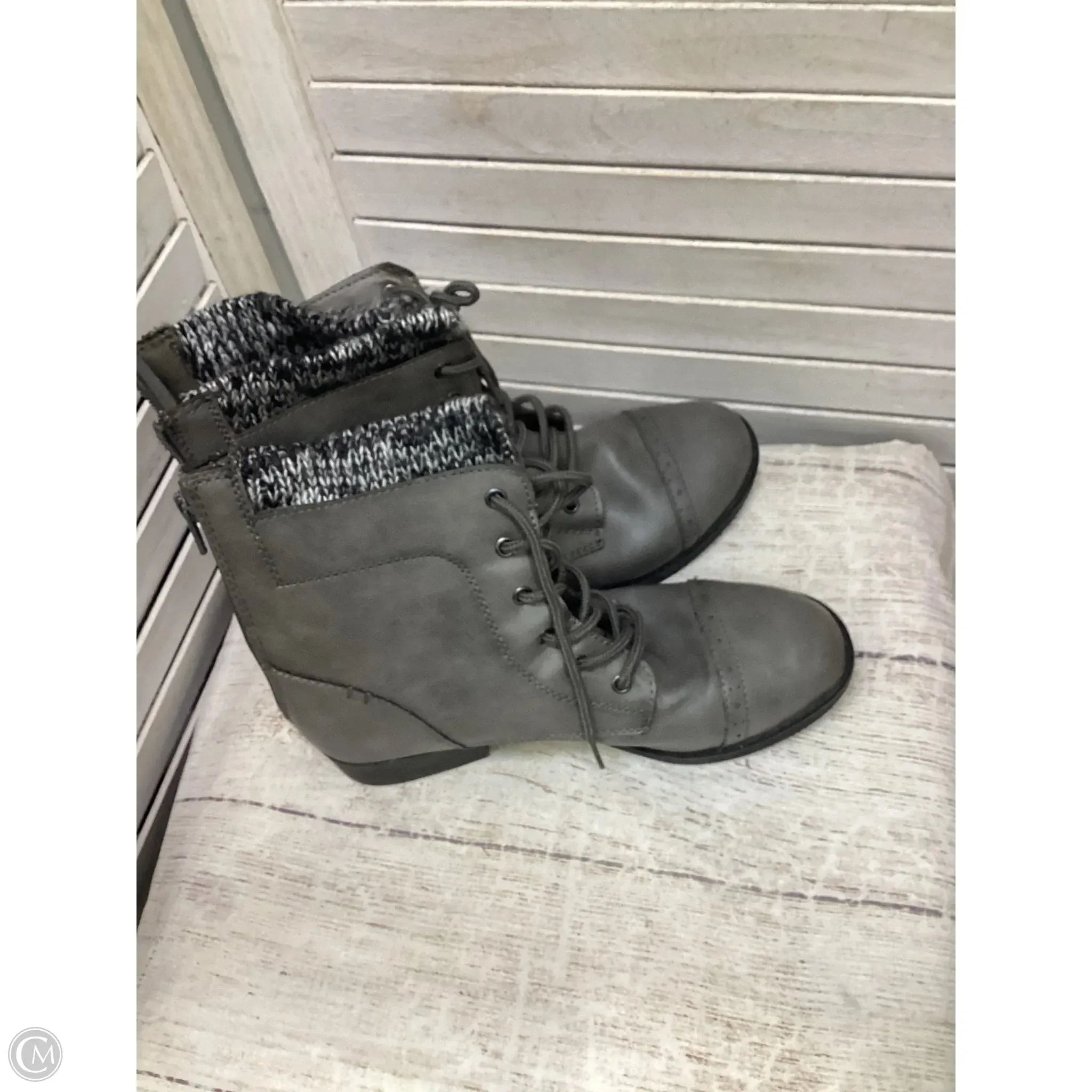 Boots Ankle Flats By Mudd In Grey, Size: 8 Fisher Boots