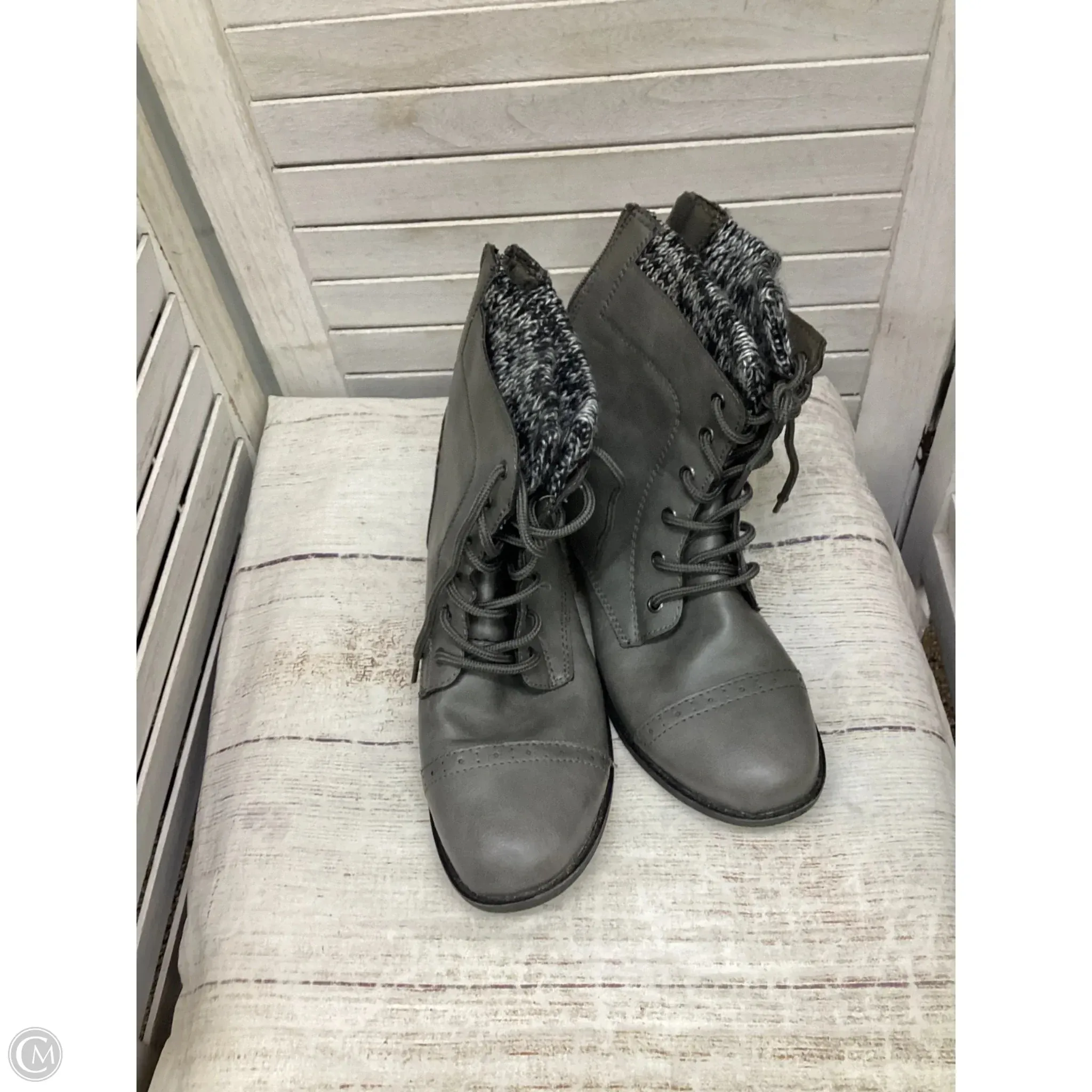 Teal Boots Boots Ankle Flats By Mudd In Grey, Size: 8