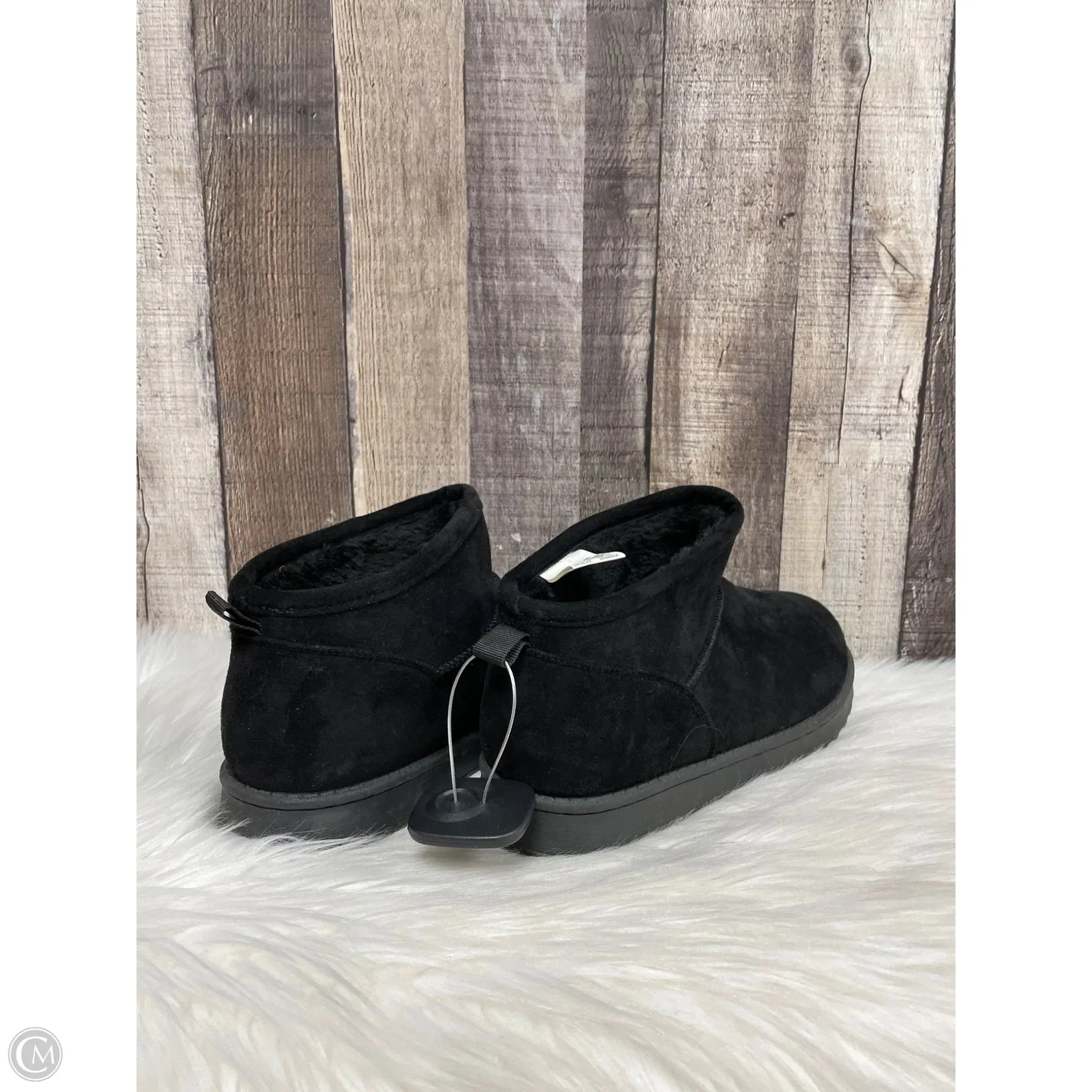 Boots Ankle Flats By So In Black, Size: 8 Mid Calf Winter Boots