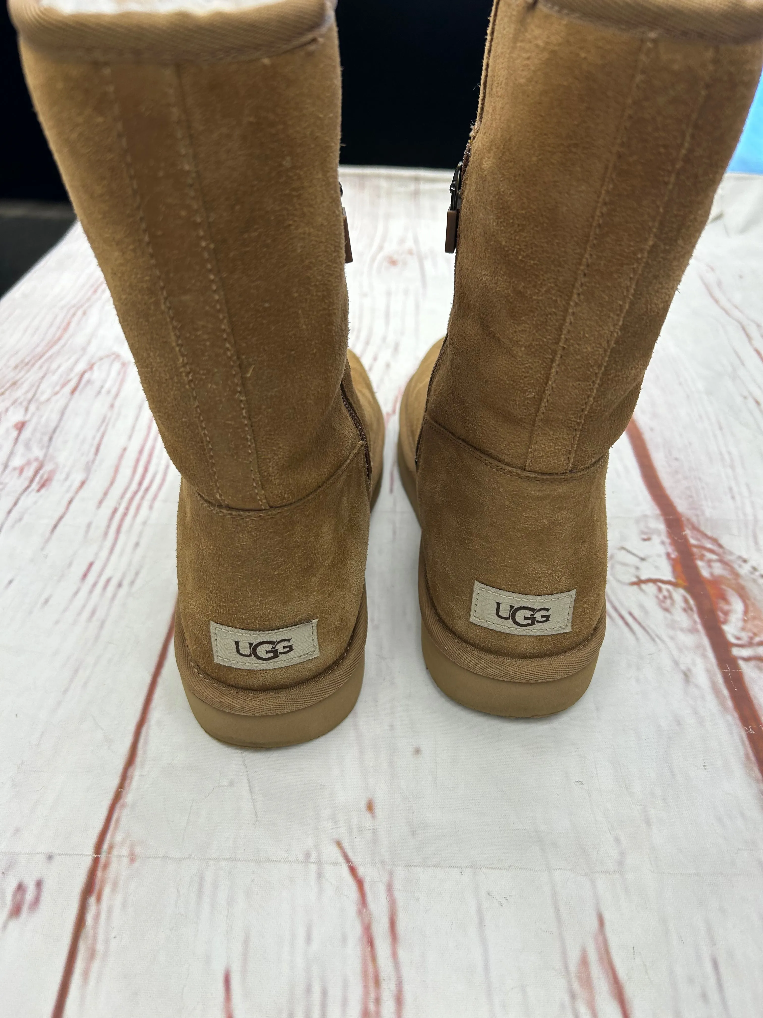 Boots Ankle Flats By Ugg In Brown, Size: 7 High Boots For Wide Calf