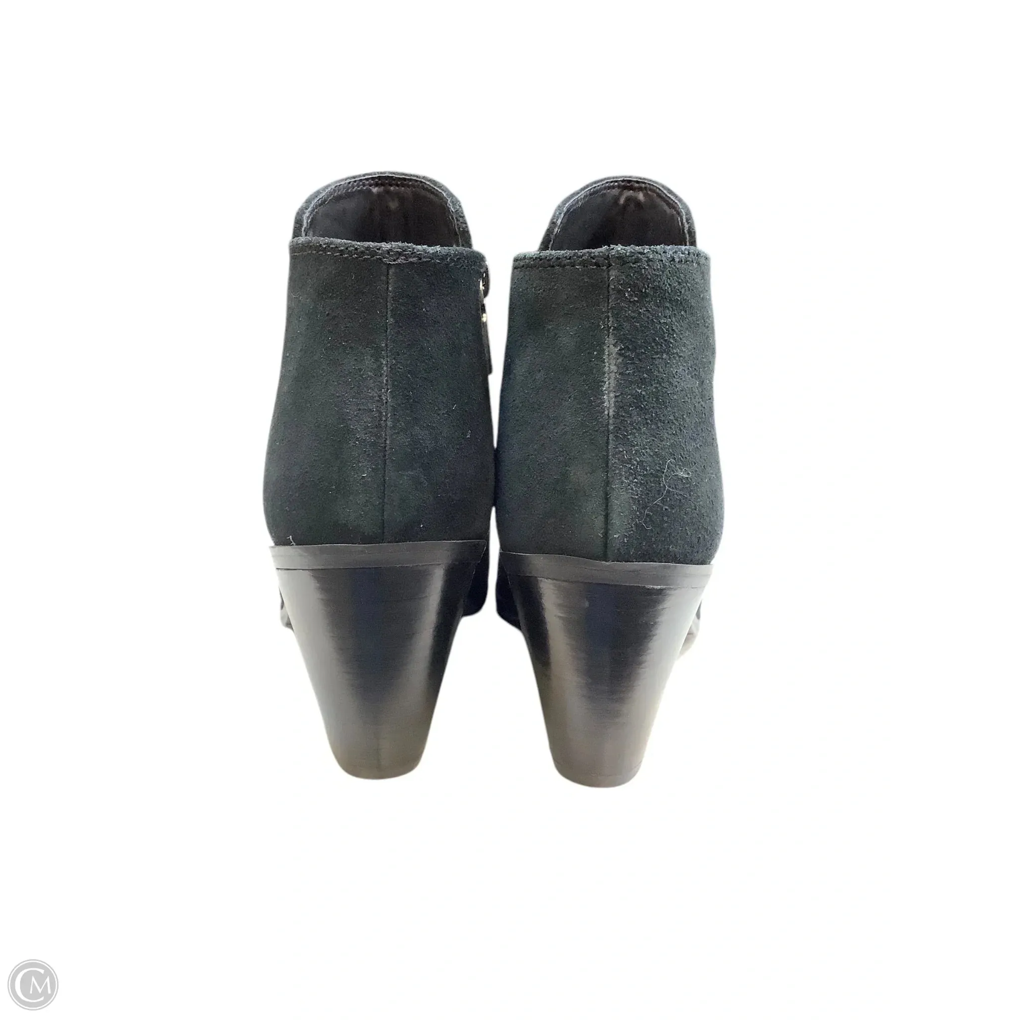 Fur Boots Knee High Boots Ankle Heels By Blondo In Black, Size: 10